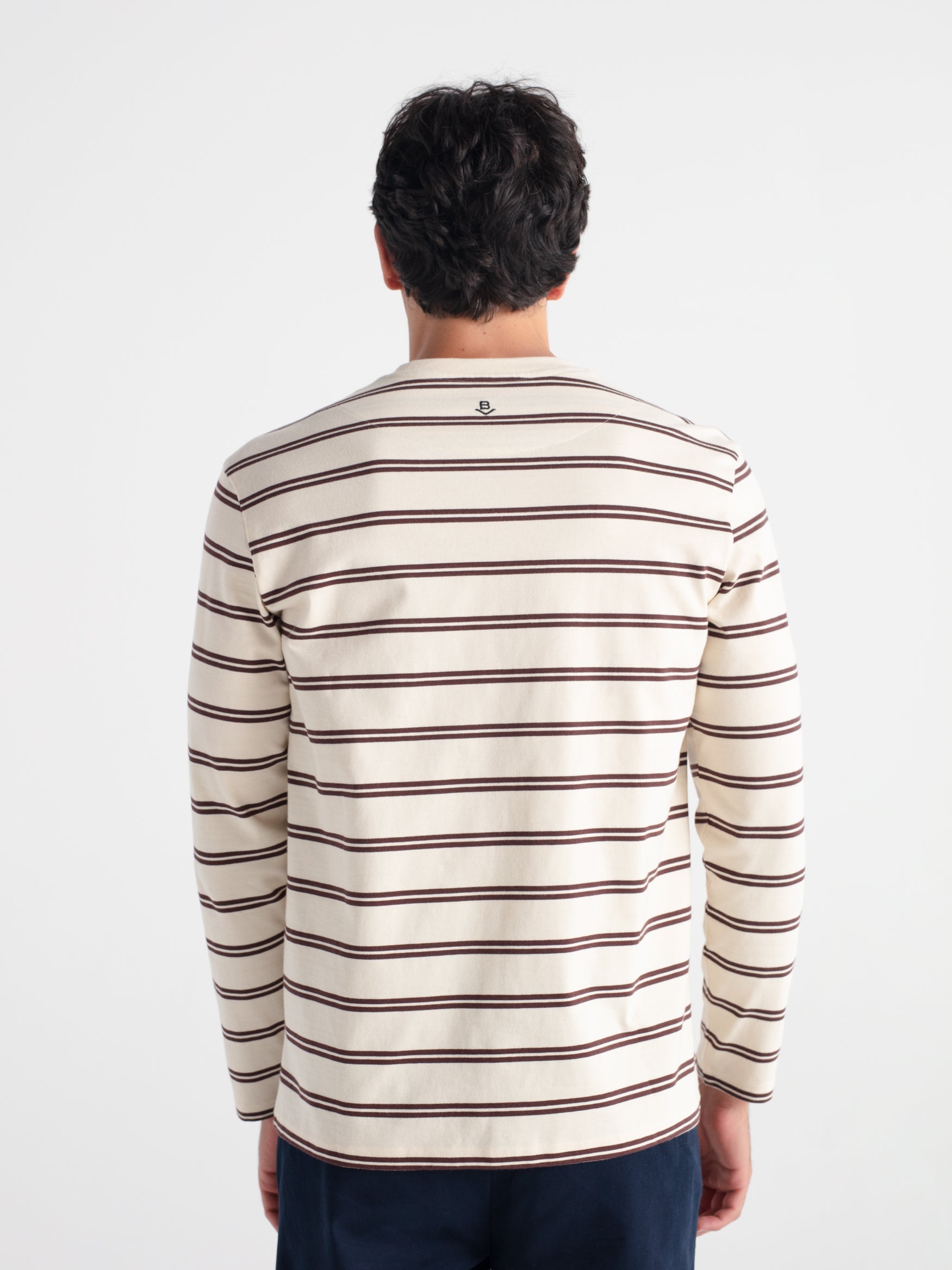 Long-sleeved striped shirt