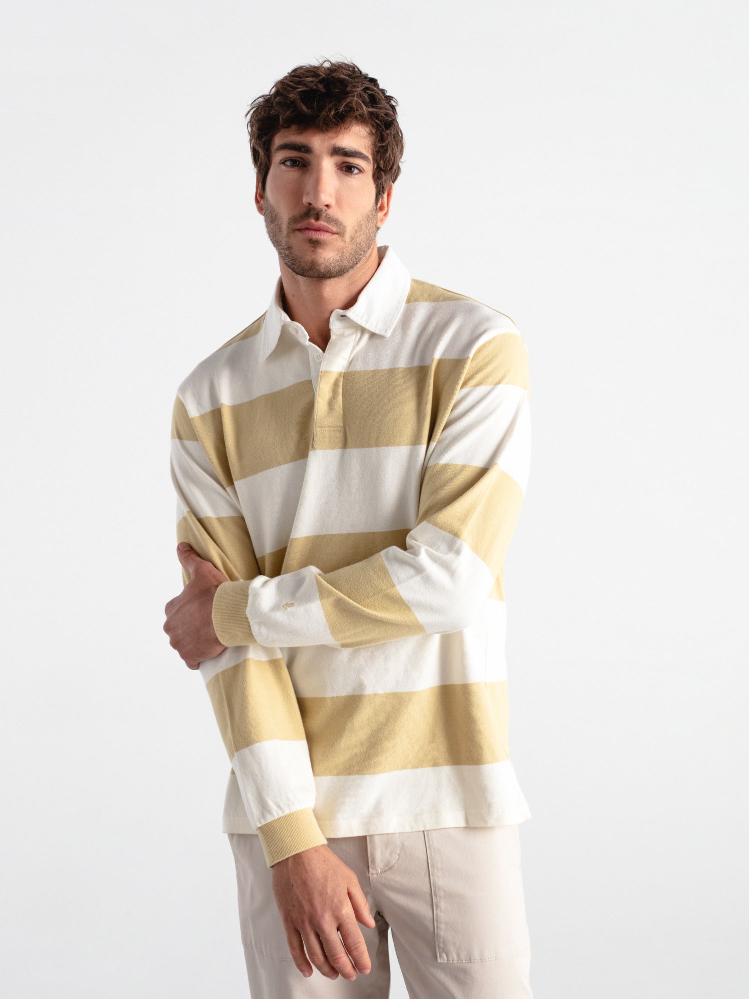 Relaxed fit striped polo shirt