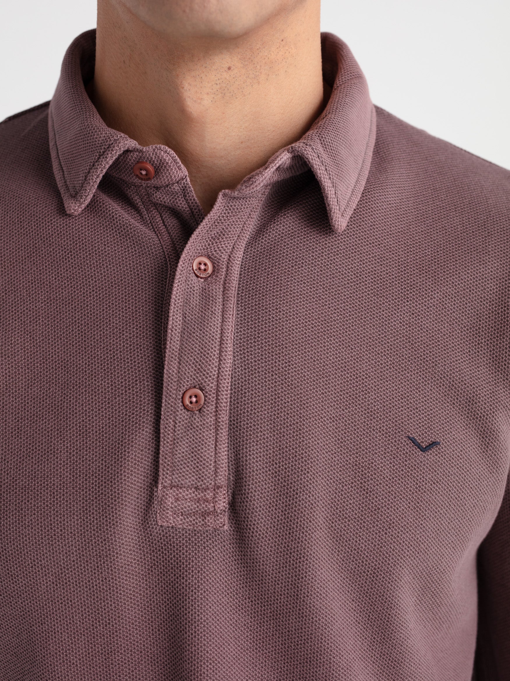 100% cotton long-sleeve polo shirt