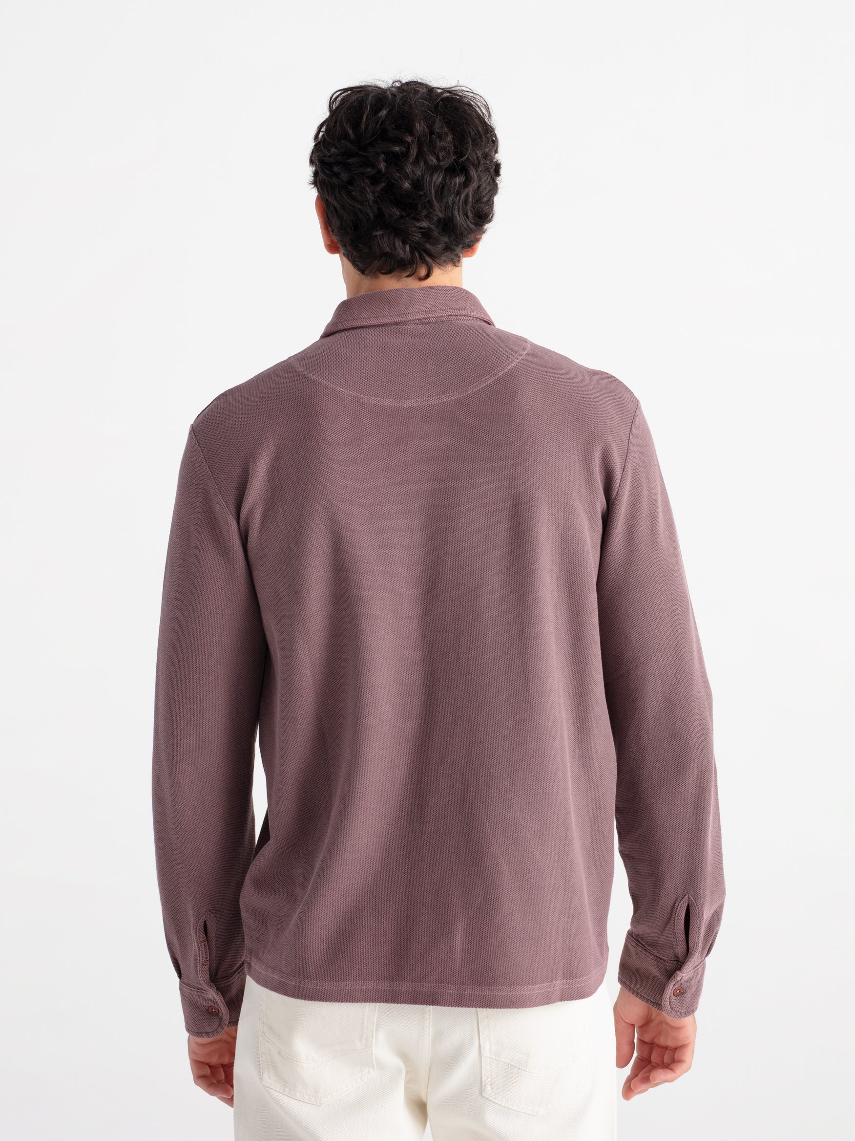 100% cotton long-sleeve polo shirt