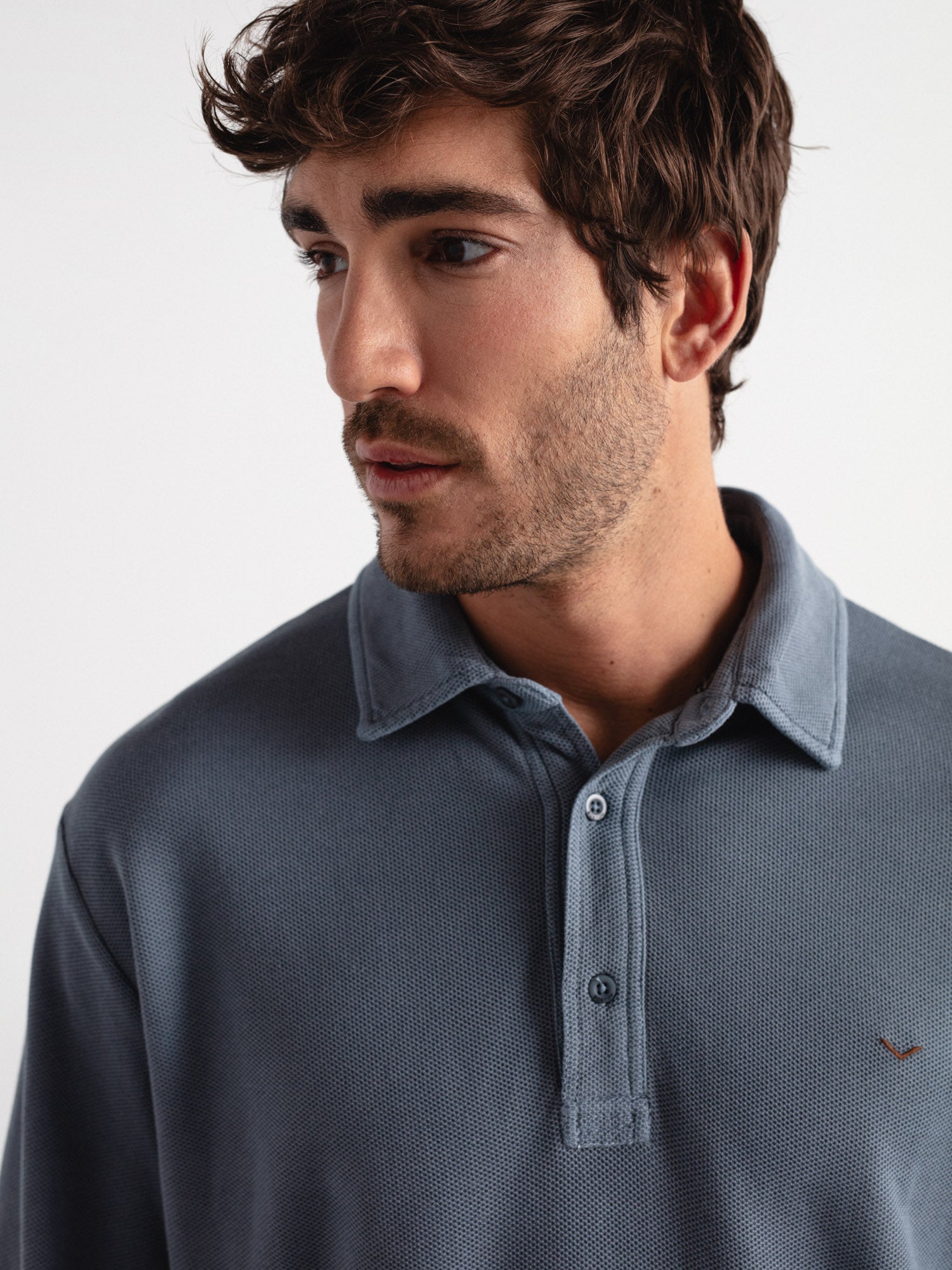 100% cotton long-sleeve polo shirt
