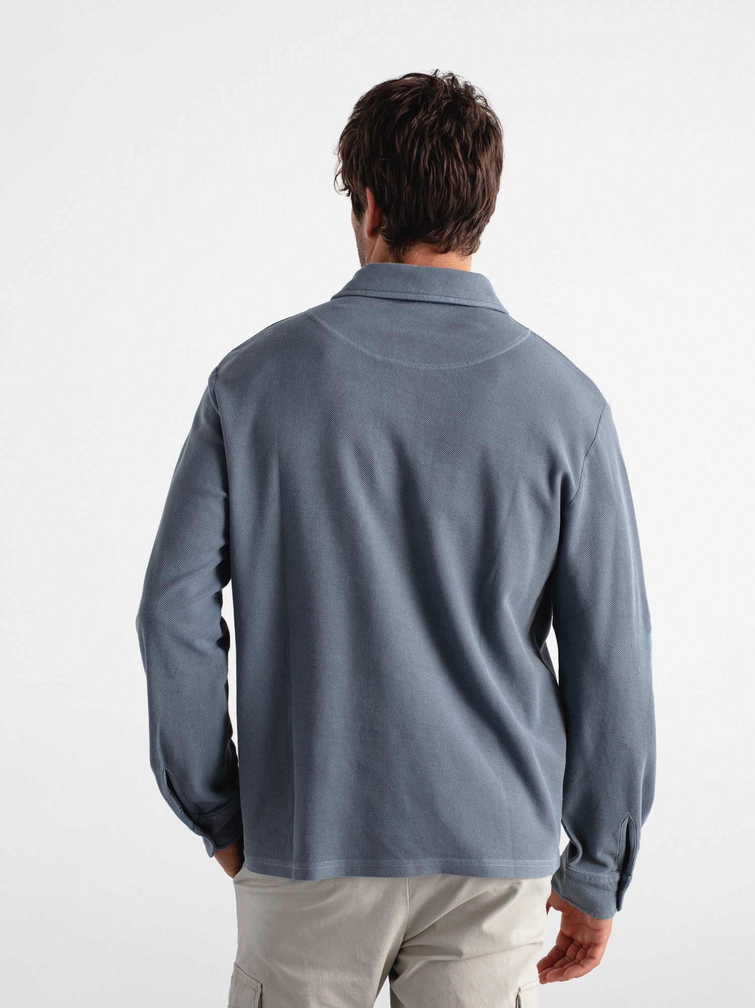 100% cotton long-sleeve polo shirt