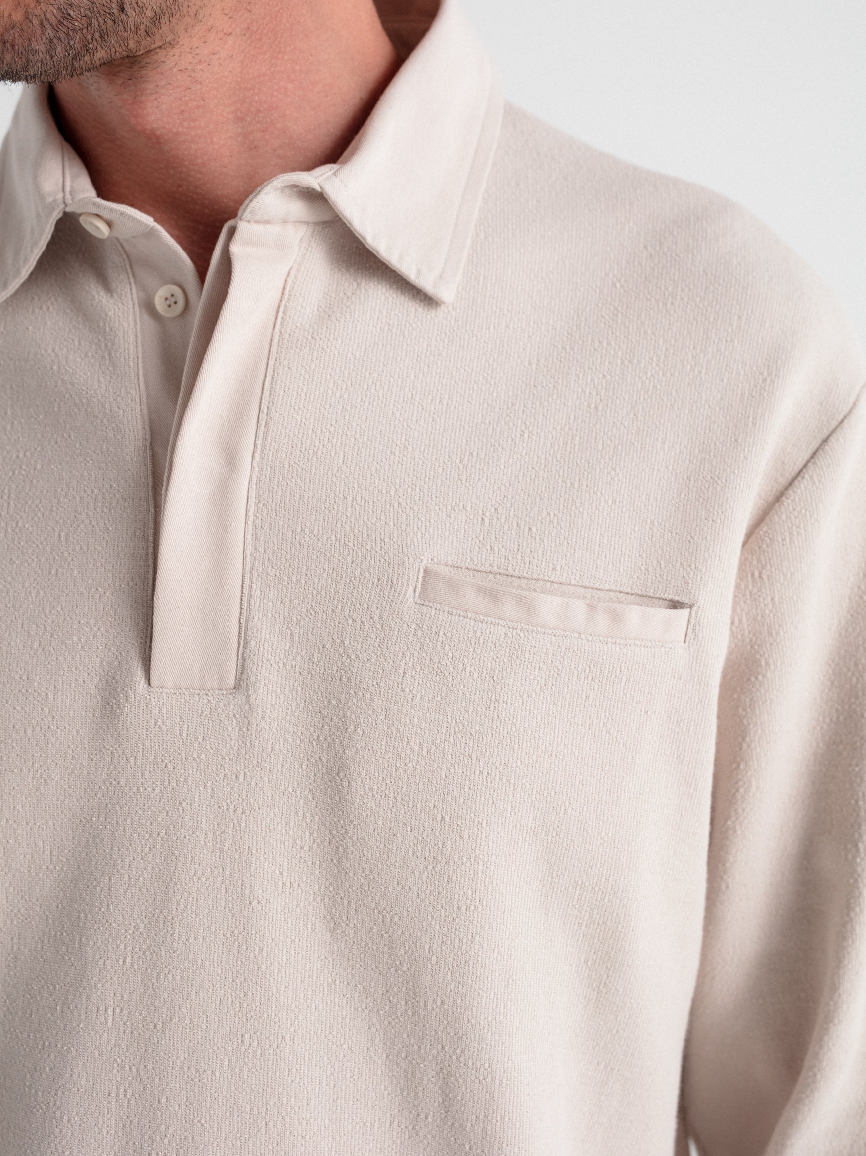 Long sleeve polo shirt structure