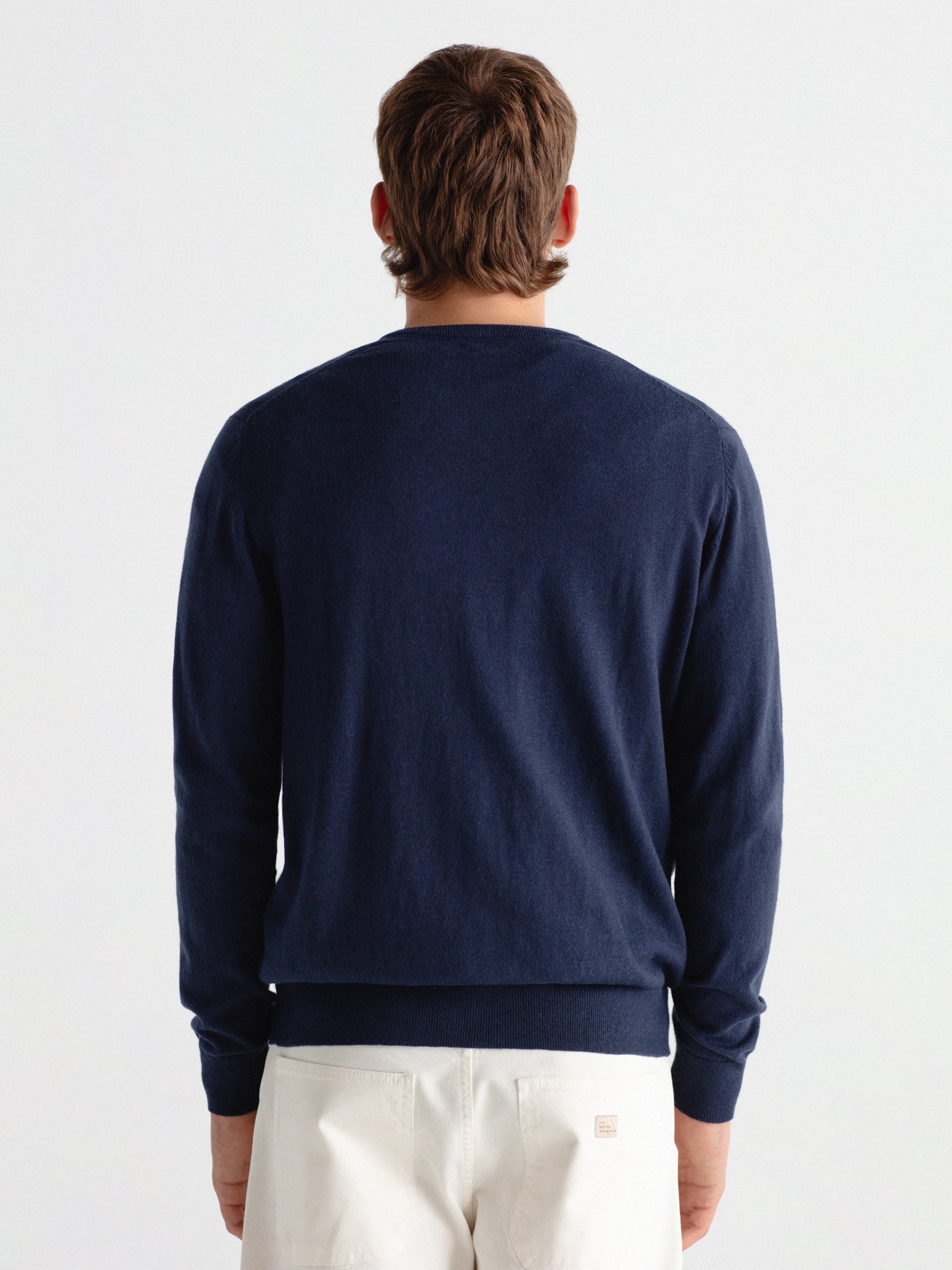 Cashmere sweater with a V-neck.