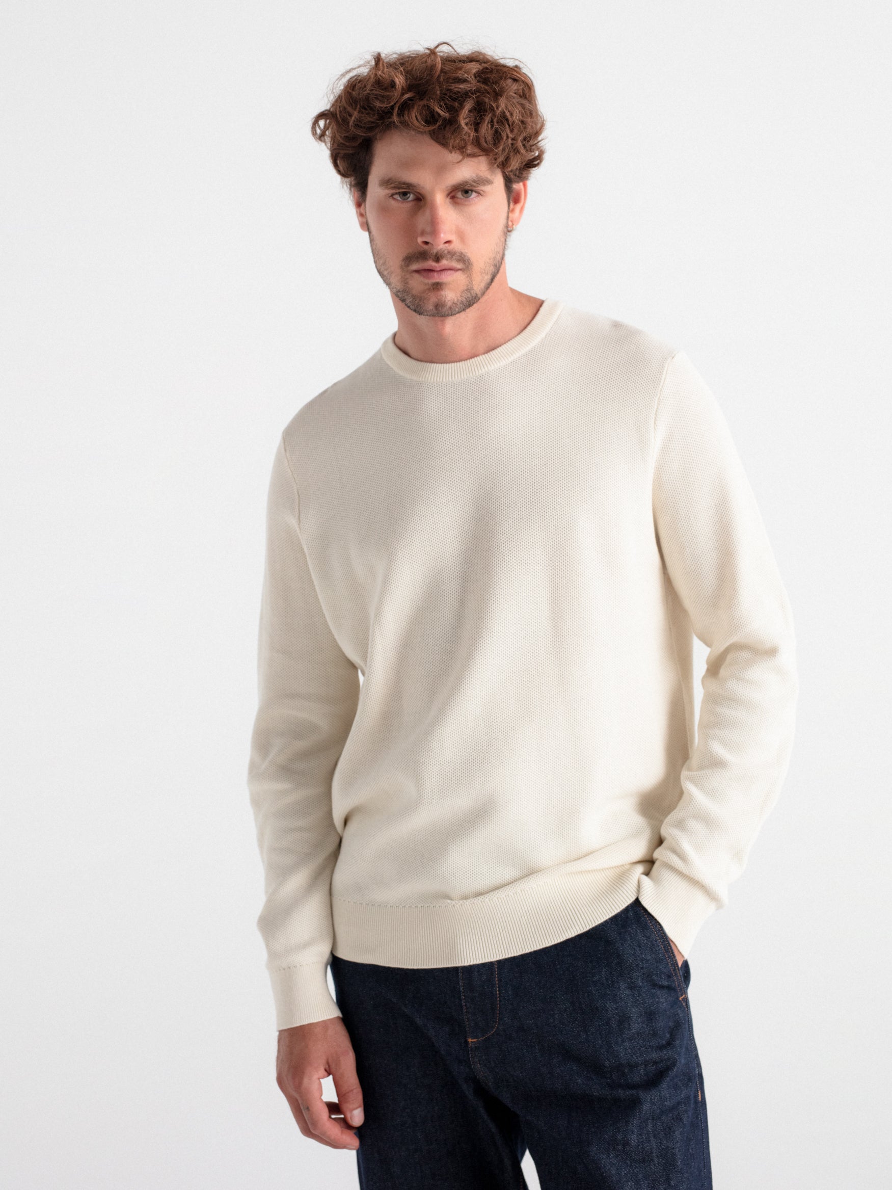 Box neck jersey structure