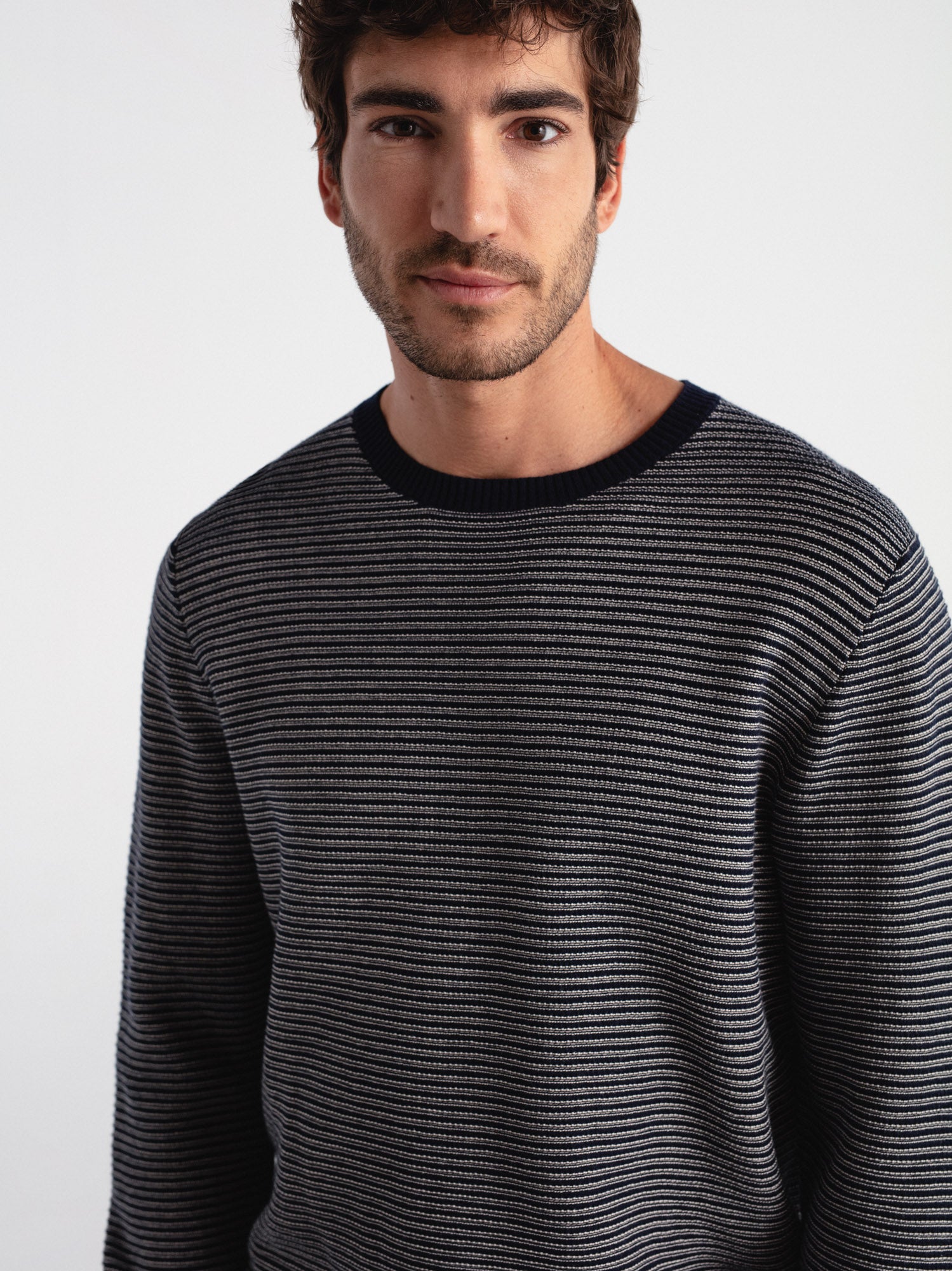 Striped textured jersey