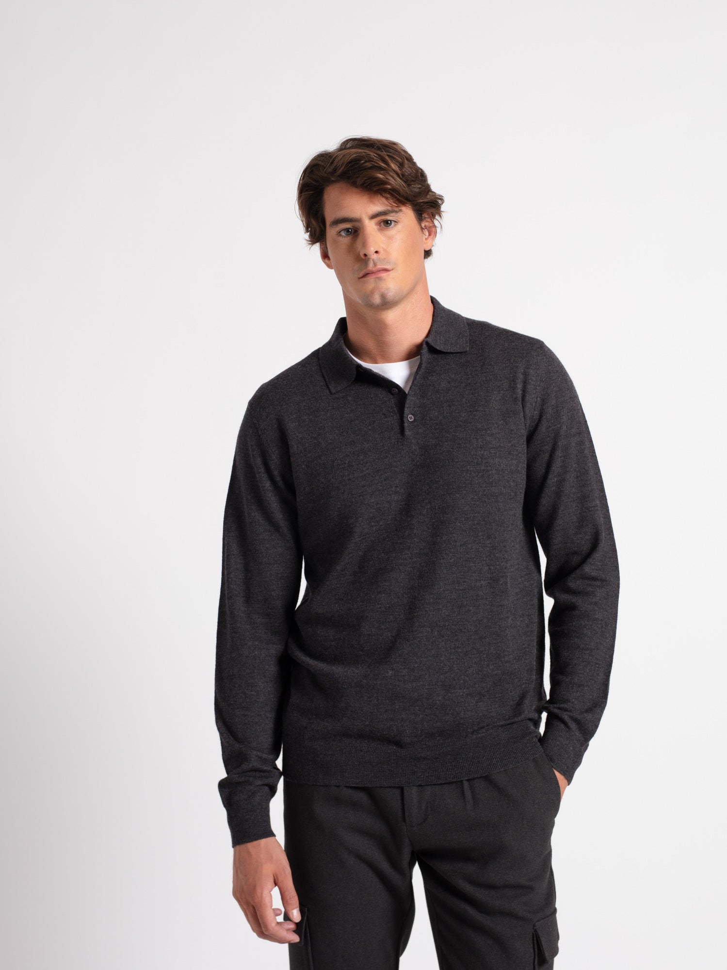 Jersey lana cuello polo
