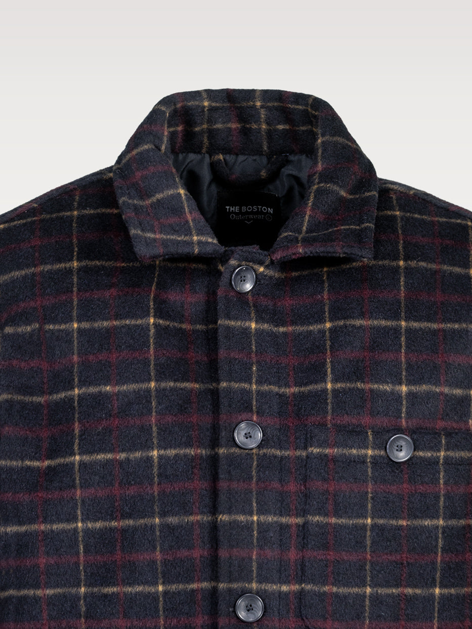Sobrecamisa con lana cuadros