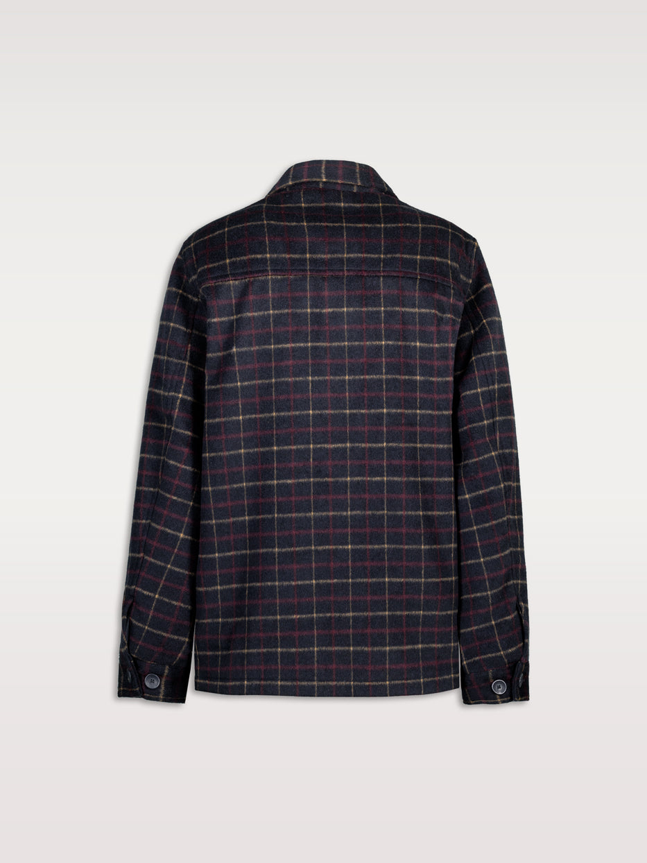 Sobrecamisa con lana cuadros