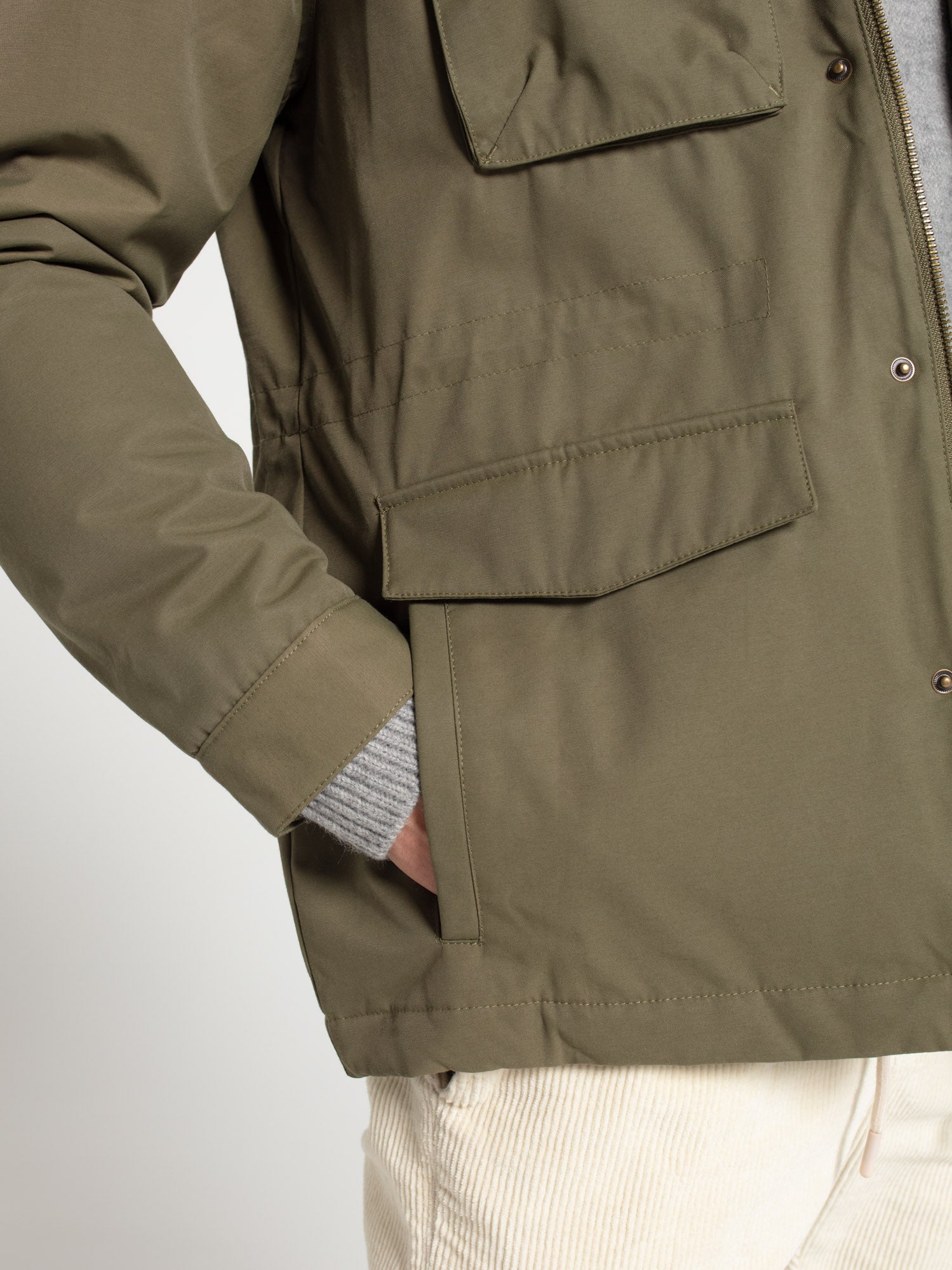 Worker jacket with hood