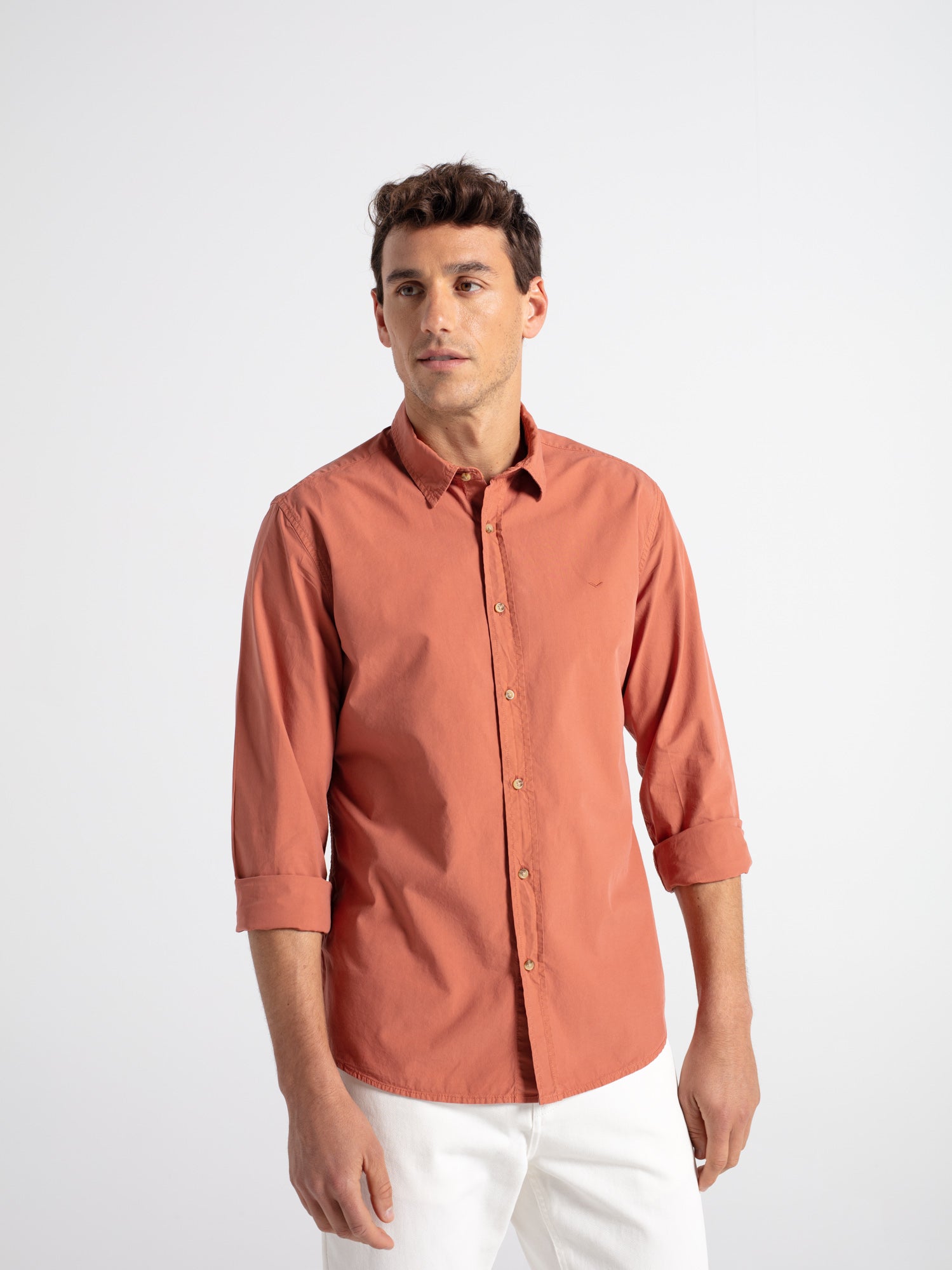 Dyed poplin shirt