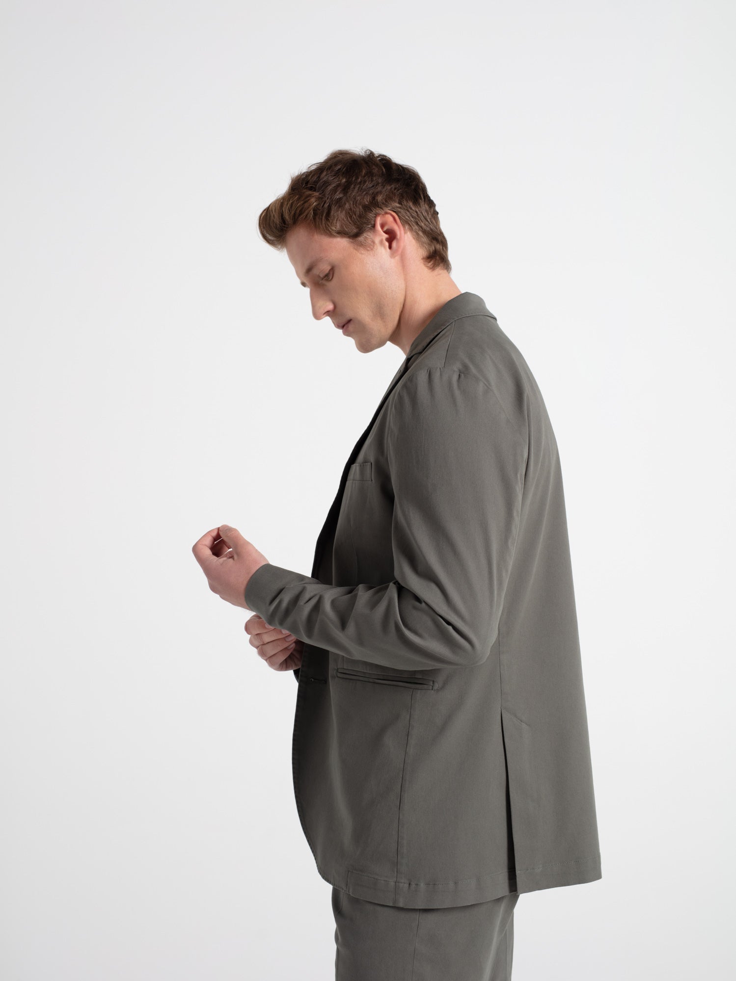 Plain cotton casual blazer