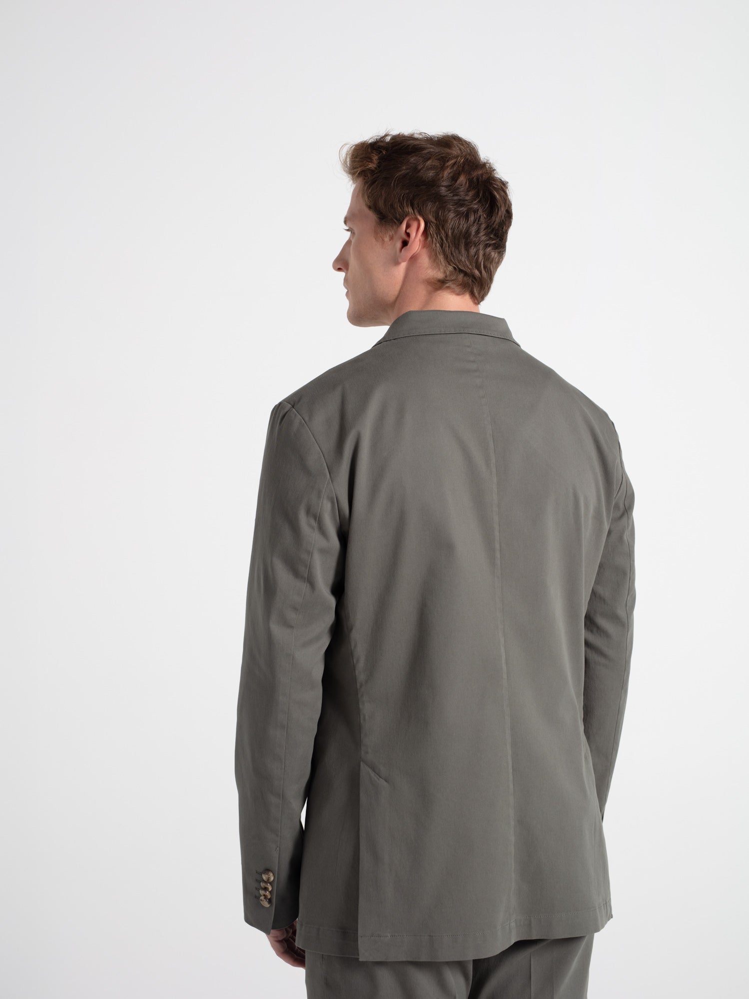 Plain cotton casual blazer
