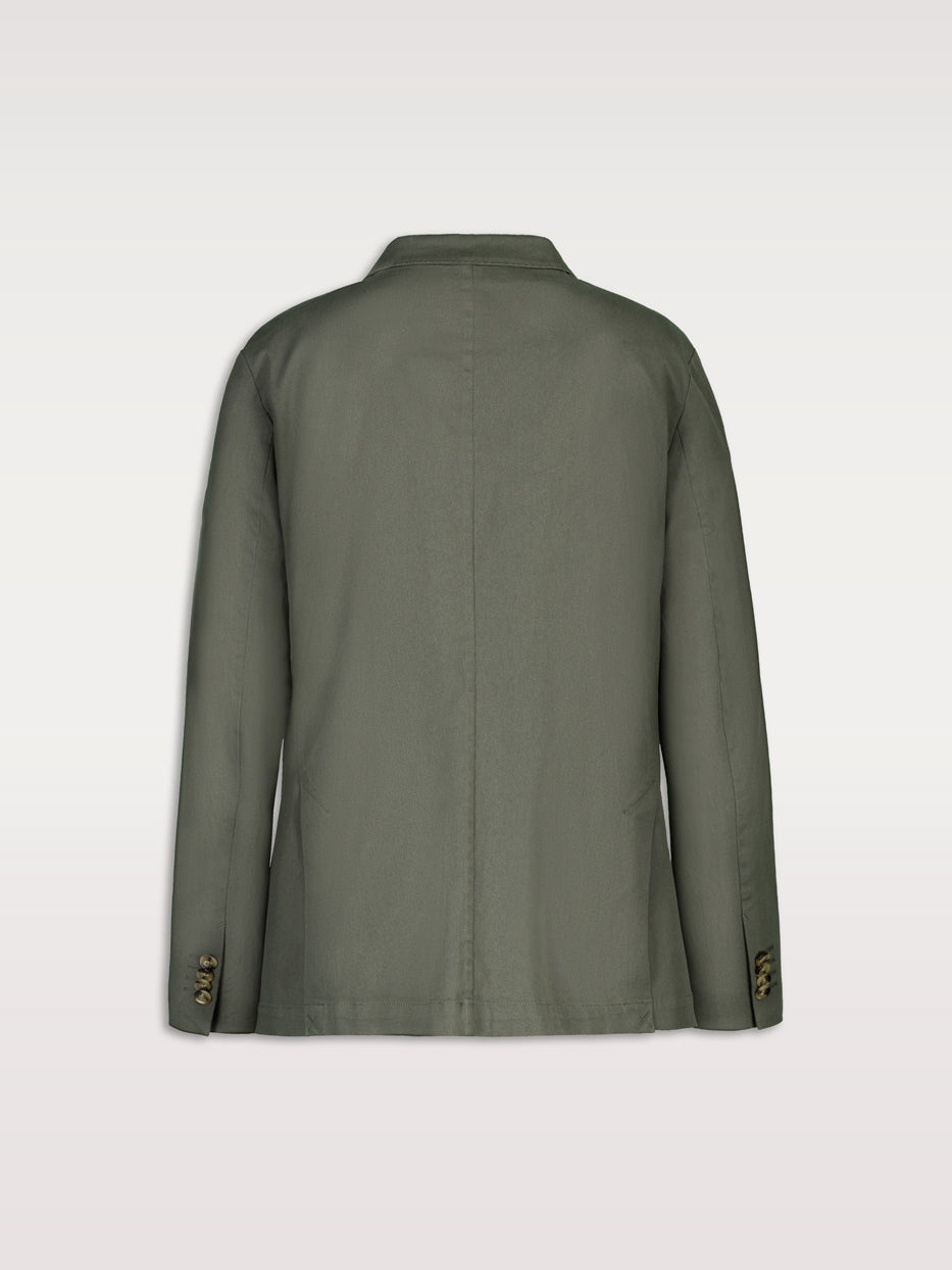 Plain cotton casual blazer