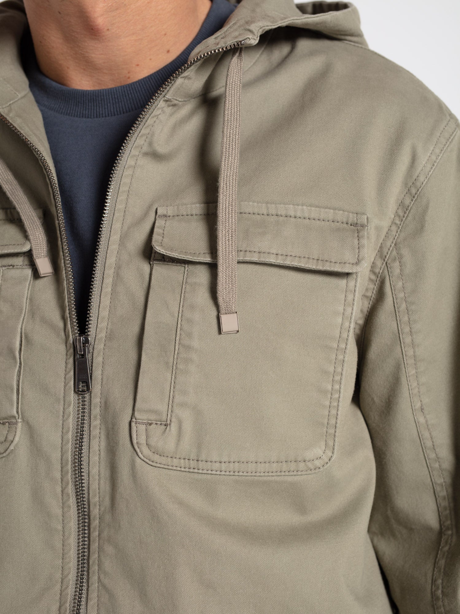 Worker jacket with hood