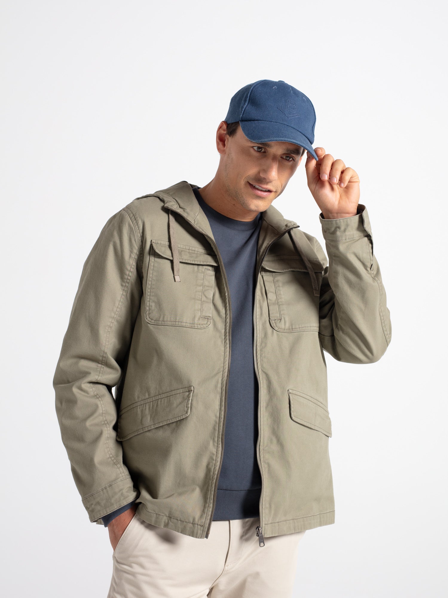 Worker jacket with hood