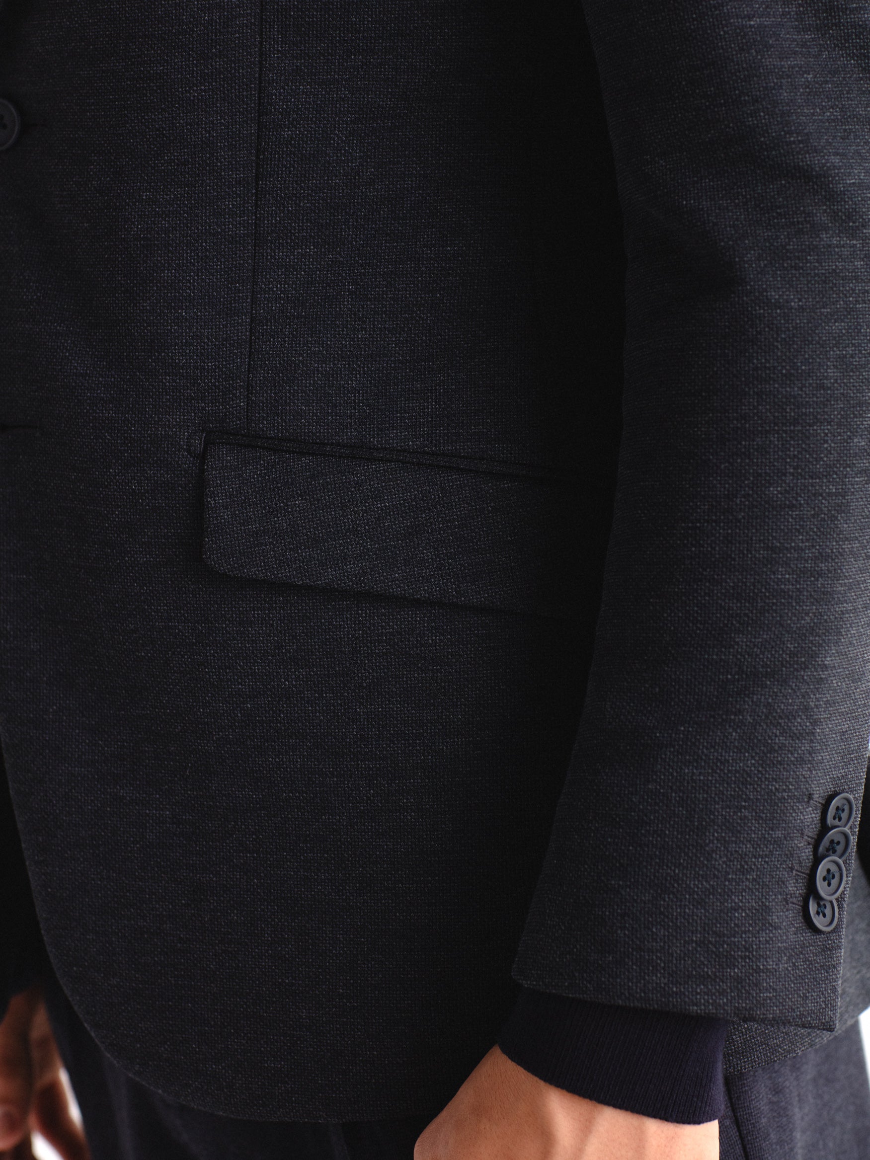 Quilted blazer, plain faux leather