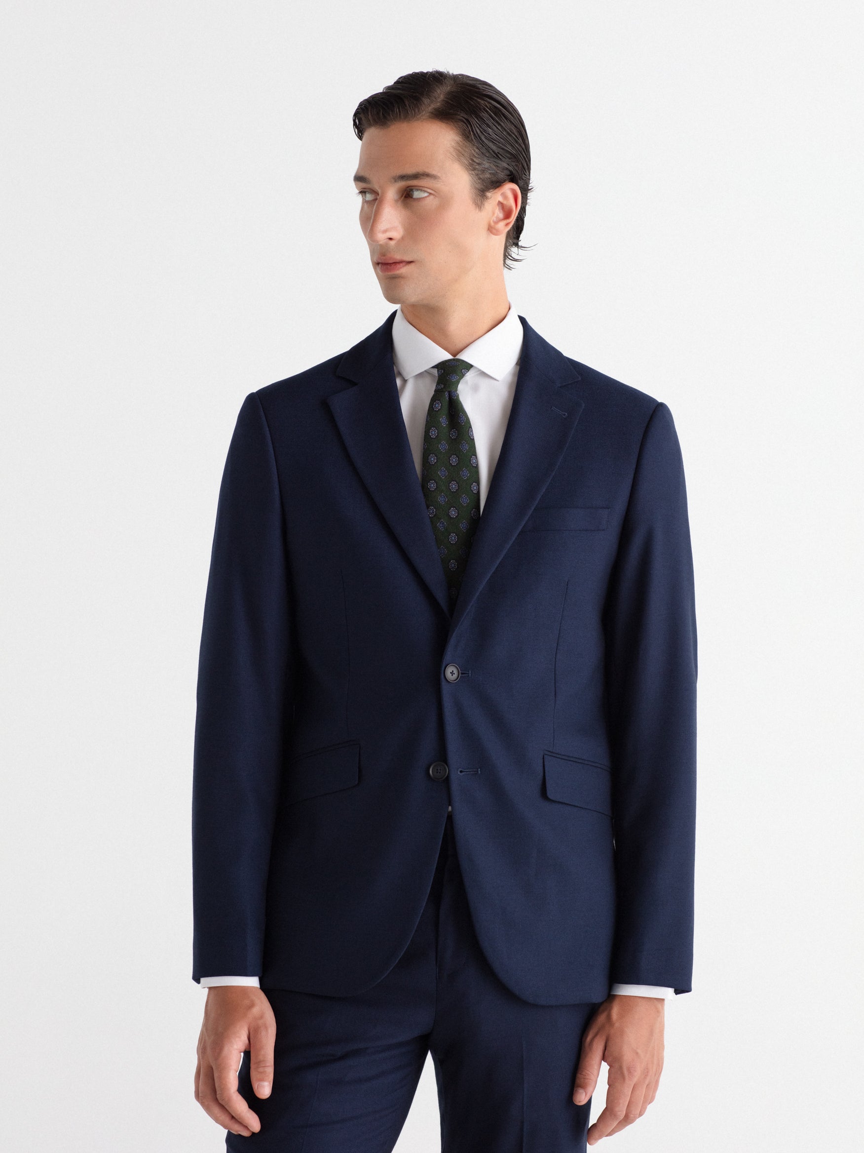 Plain, slim-fit suit jacket