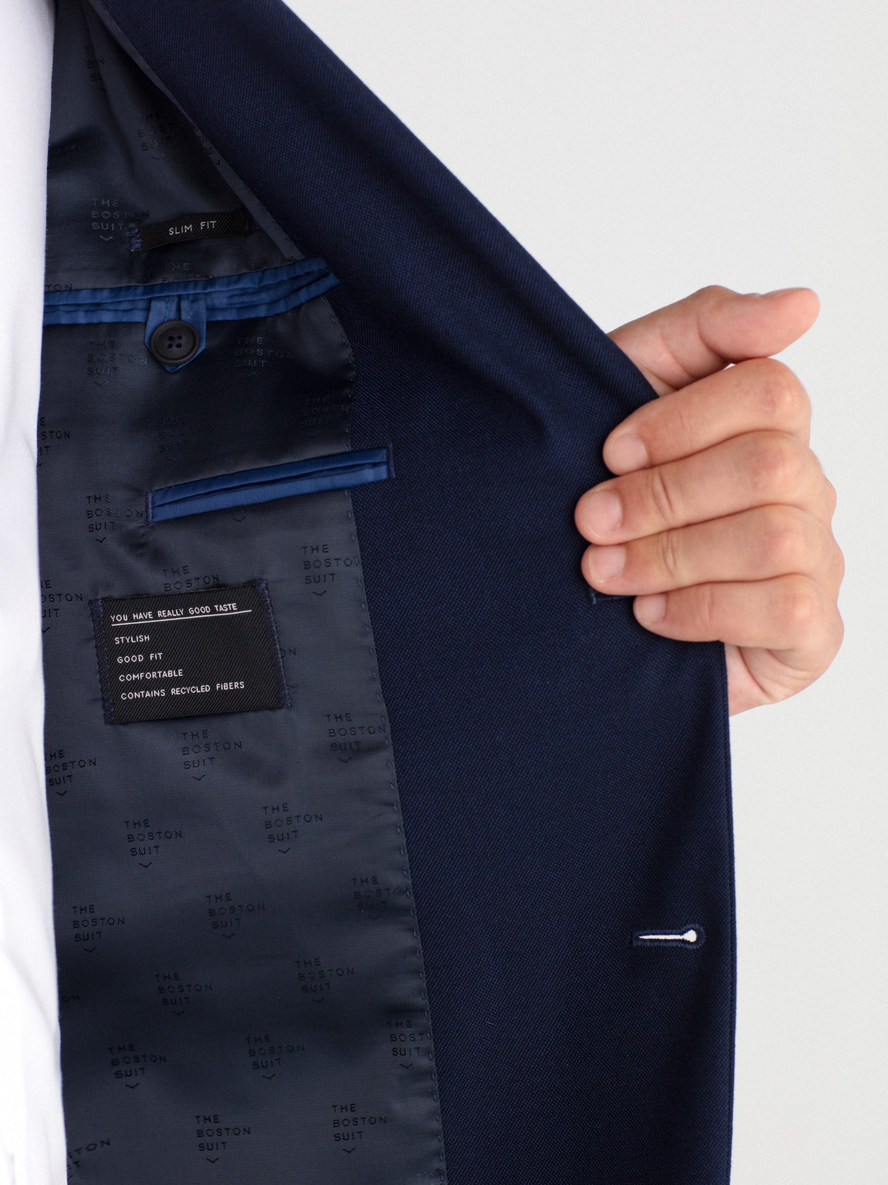 Plain, slim-fit suit jacket