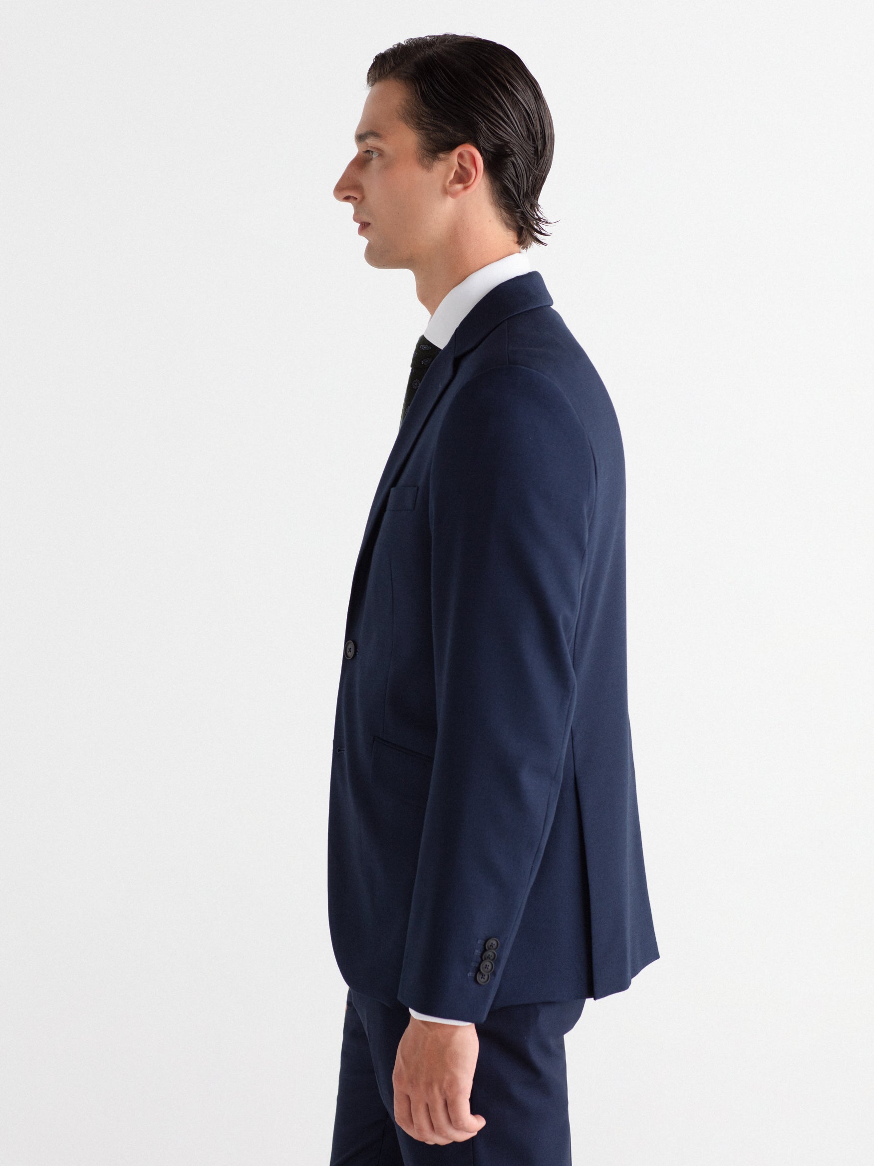 Plain, slim-fit suit jacket