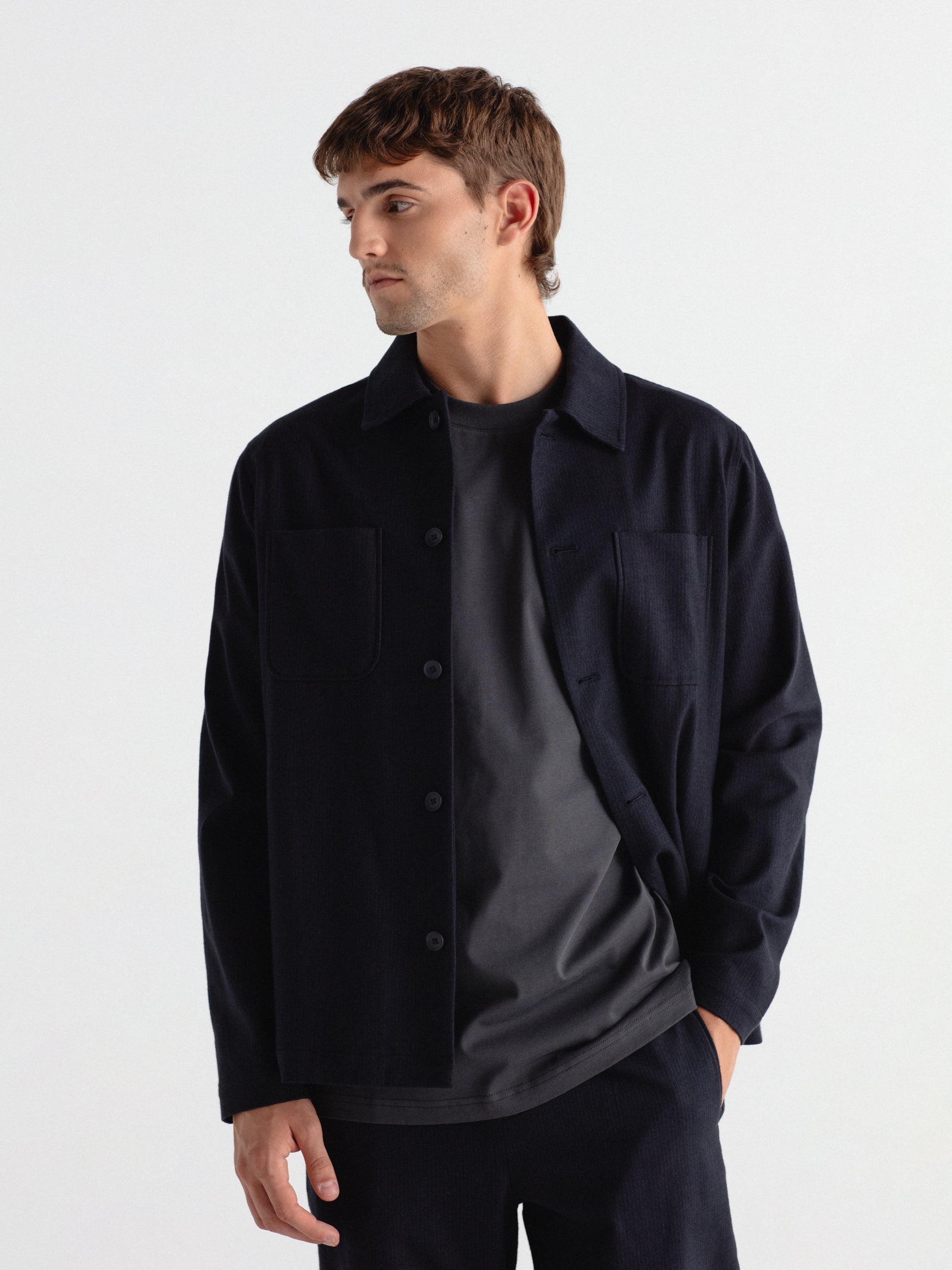 Diplomatic stripe overshirt