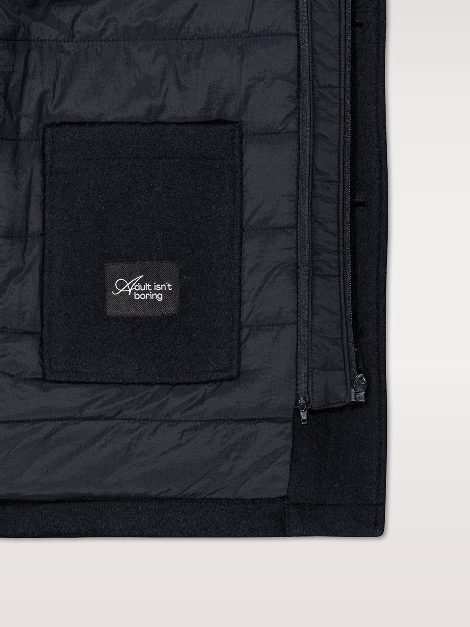 Chaquetón lana con chaleco capucha