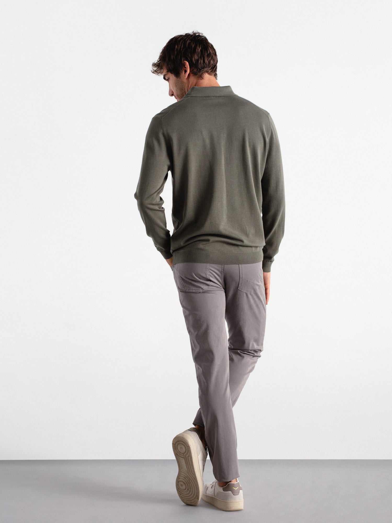 Slim fit twill trousers
