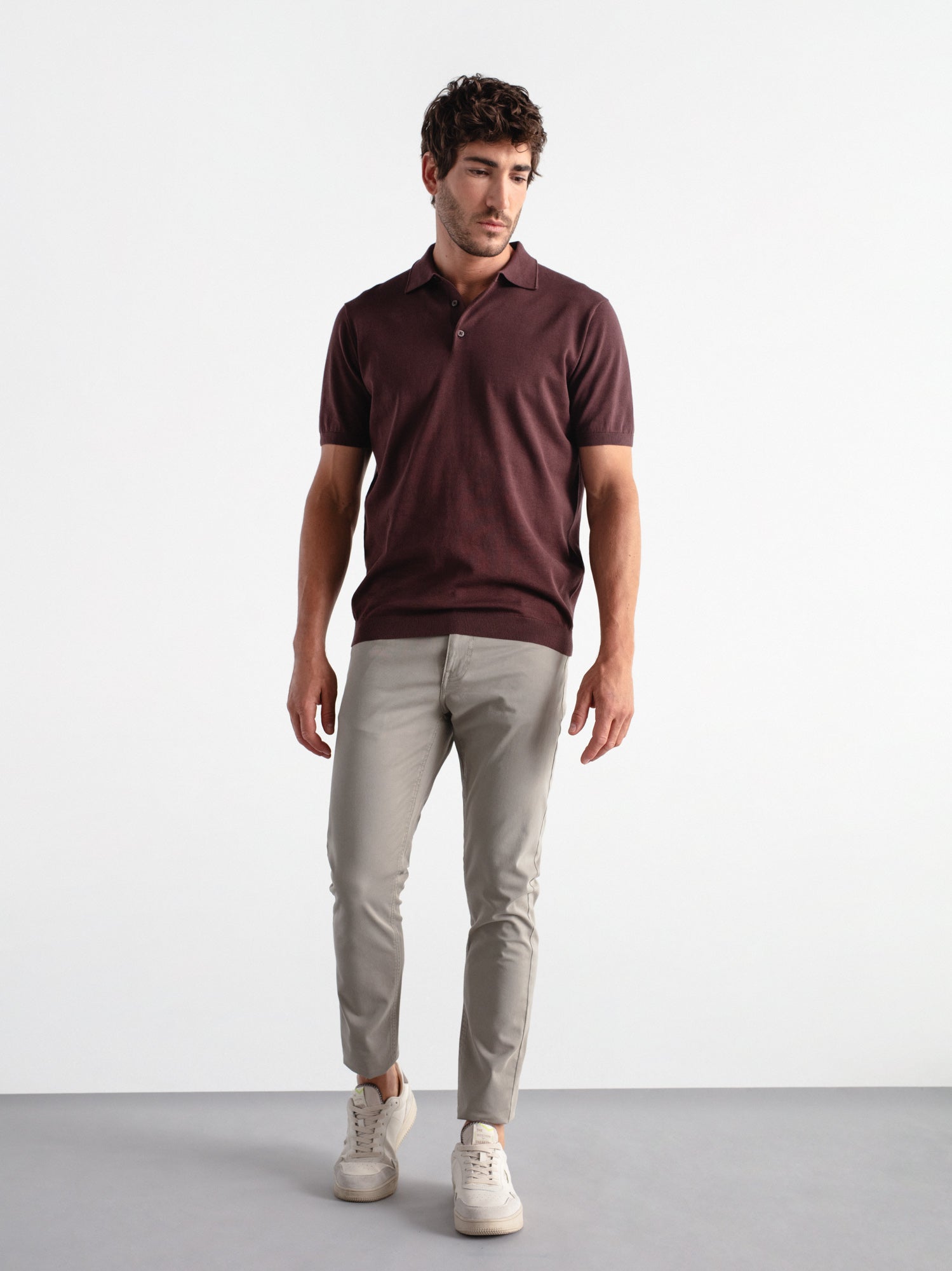 Slim fit twill trousers