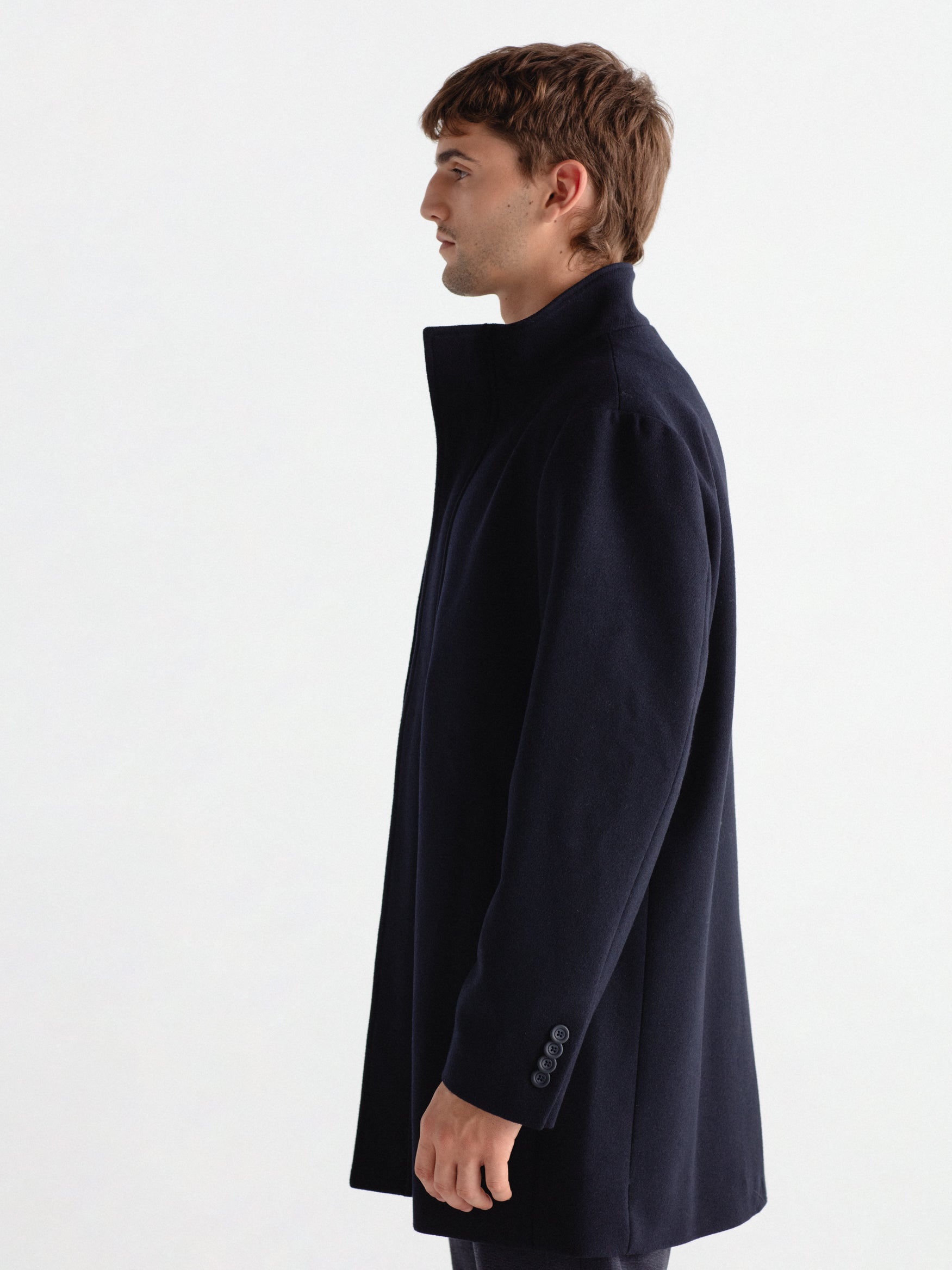 Abrigo lana cuello chimenea