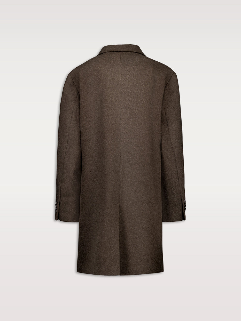 Abrigo lana cuello solapa