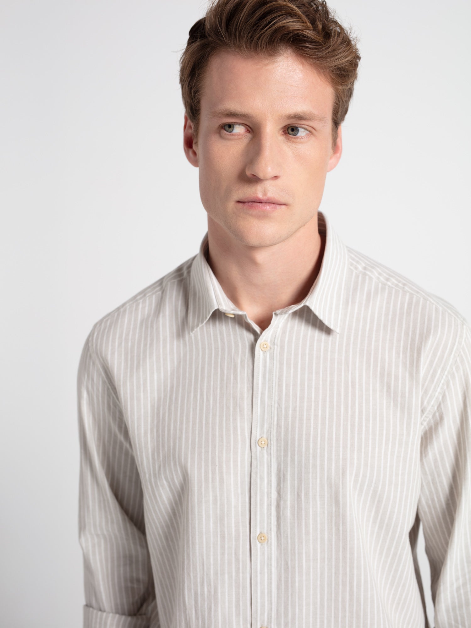 Camisa lino rayas
