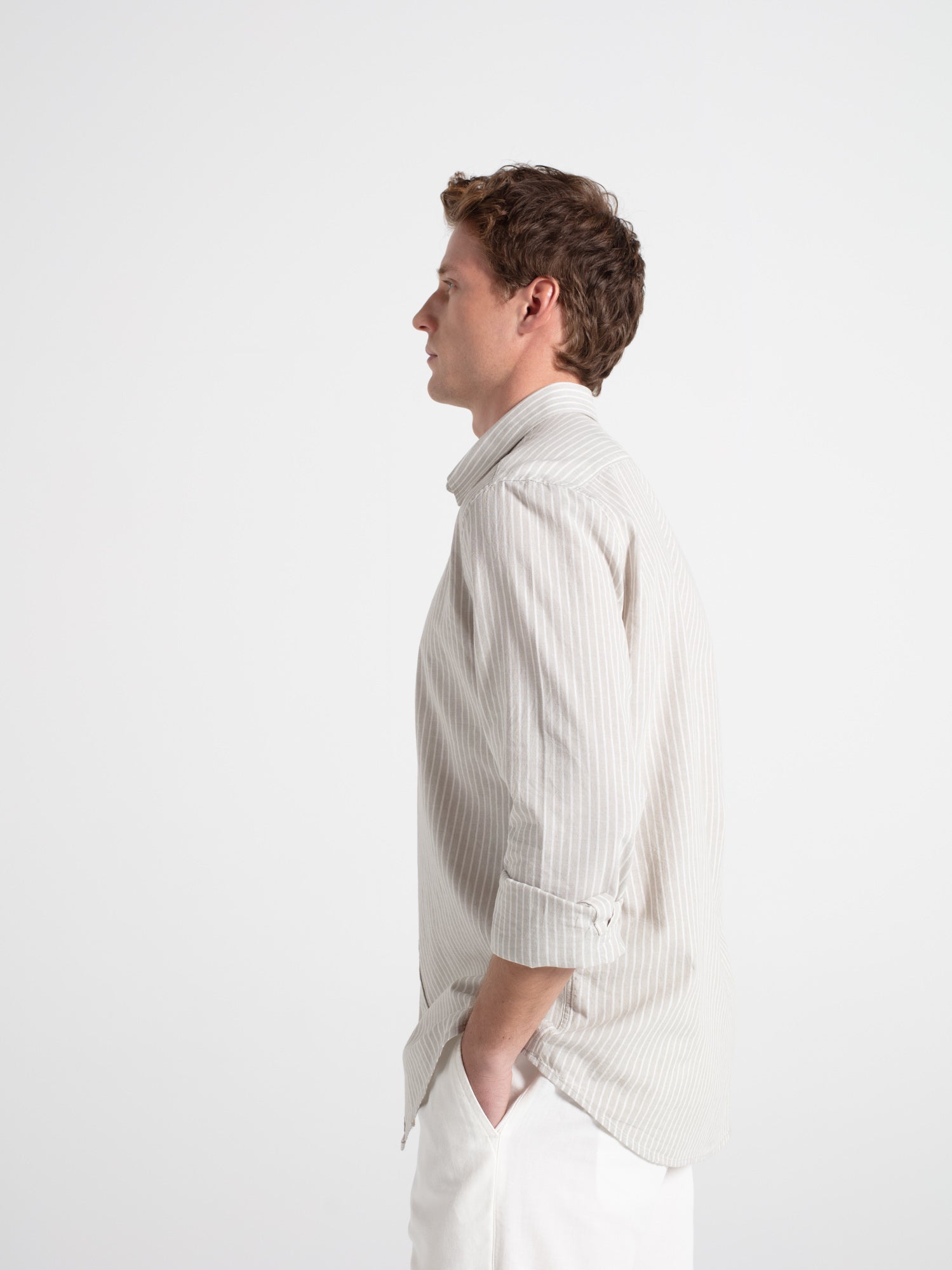 Camisa lino rayas