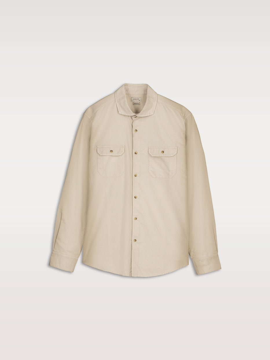 Camisa regular oxford doble bolsillo