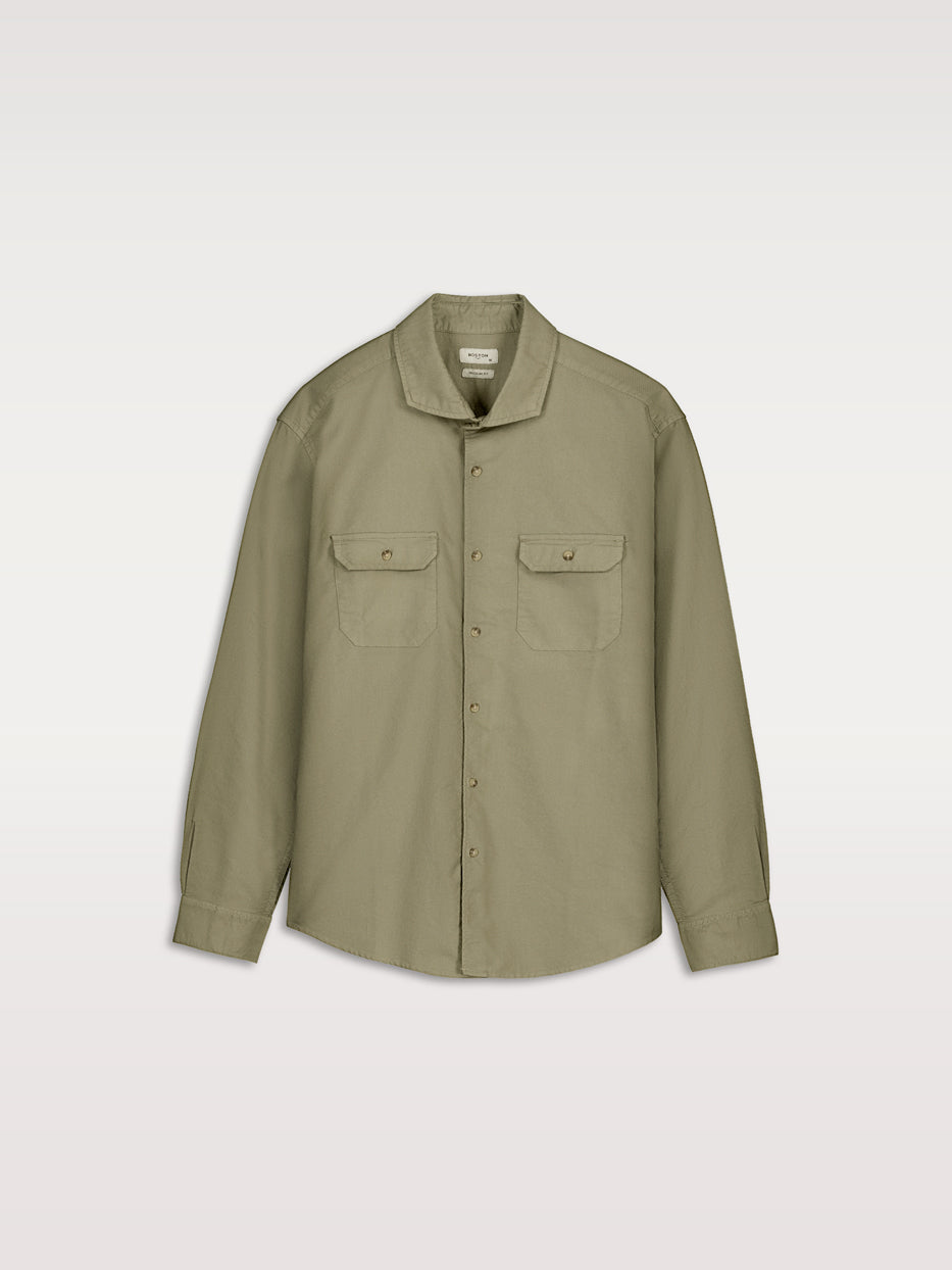 Camisa regular oxford doble bolsillo