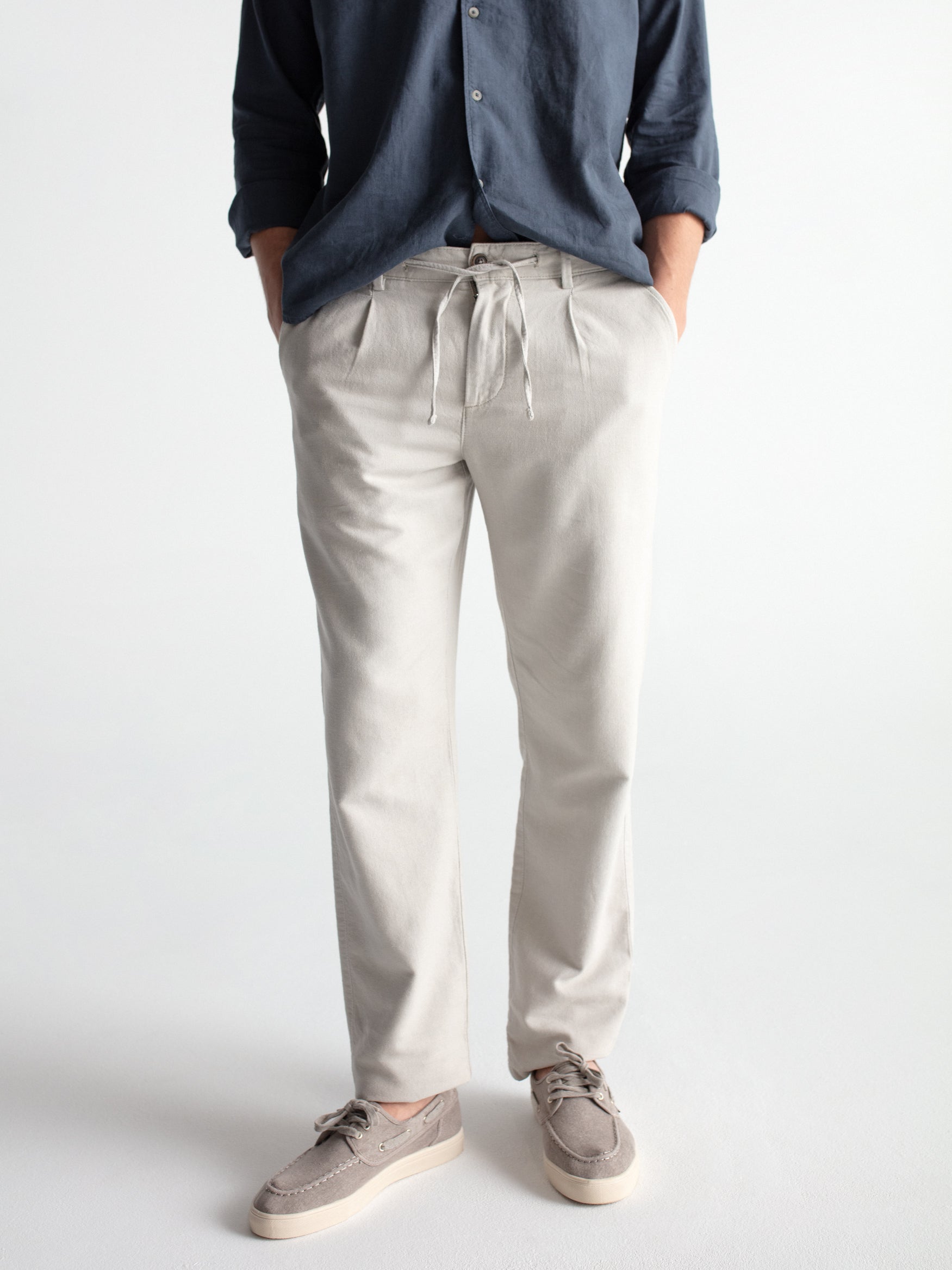Pantalón lino recto