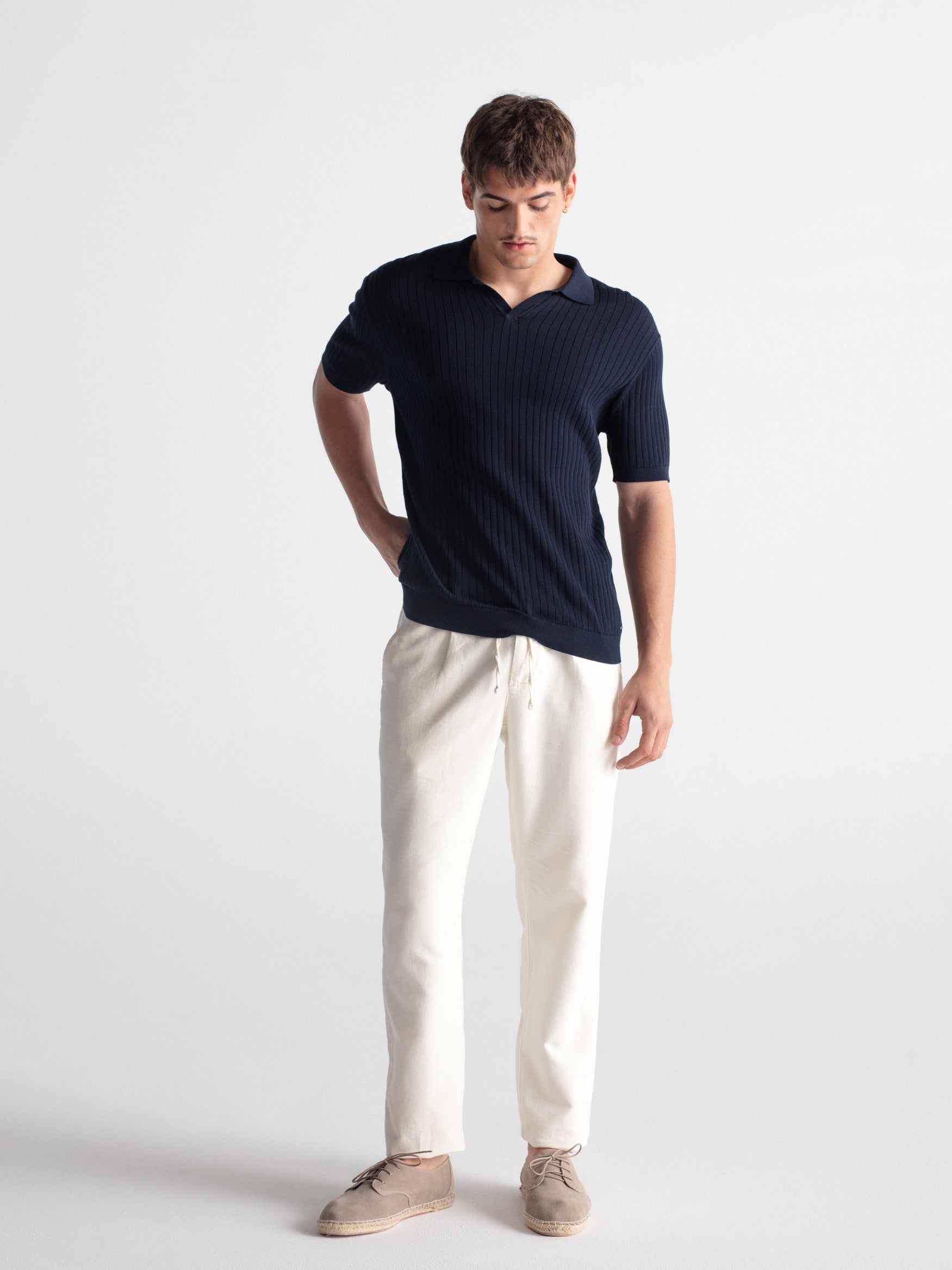 Pantalón lino recto