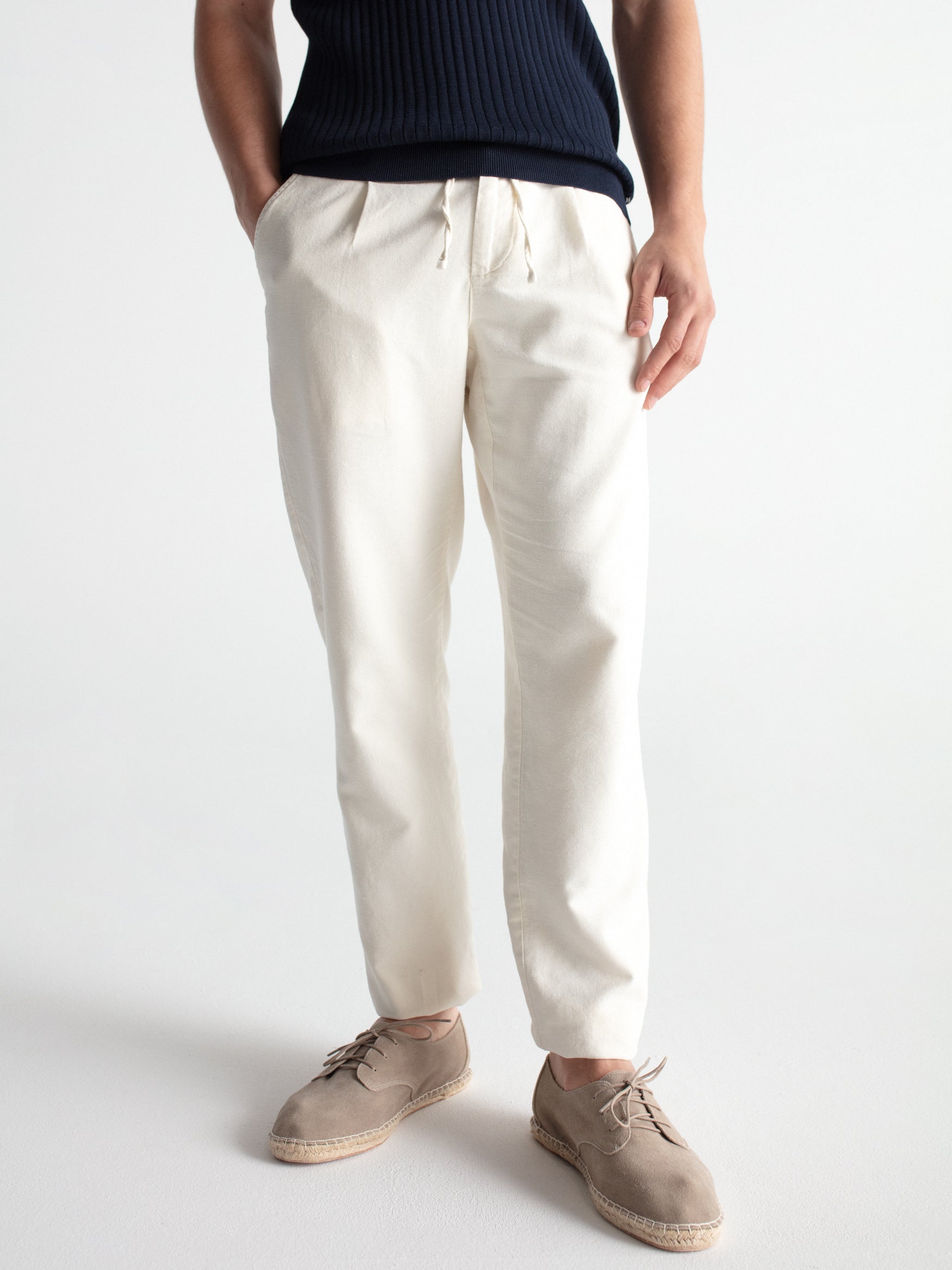 Pantalón lino recto