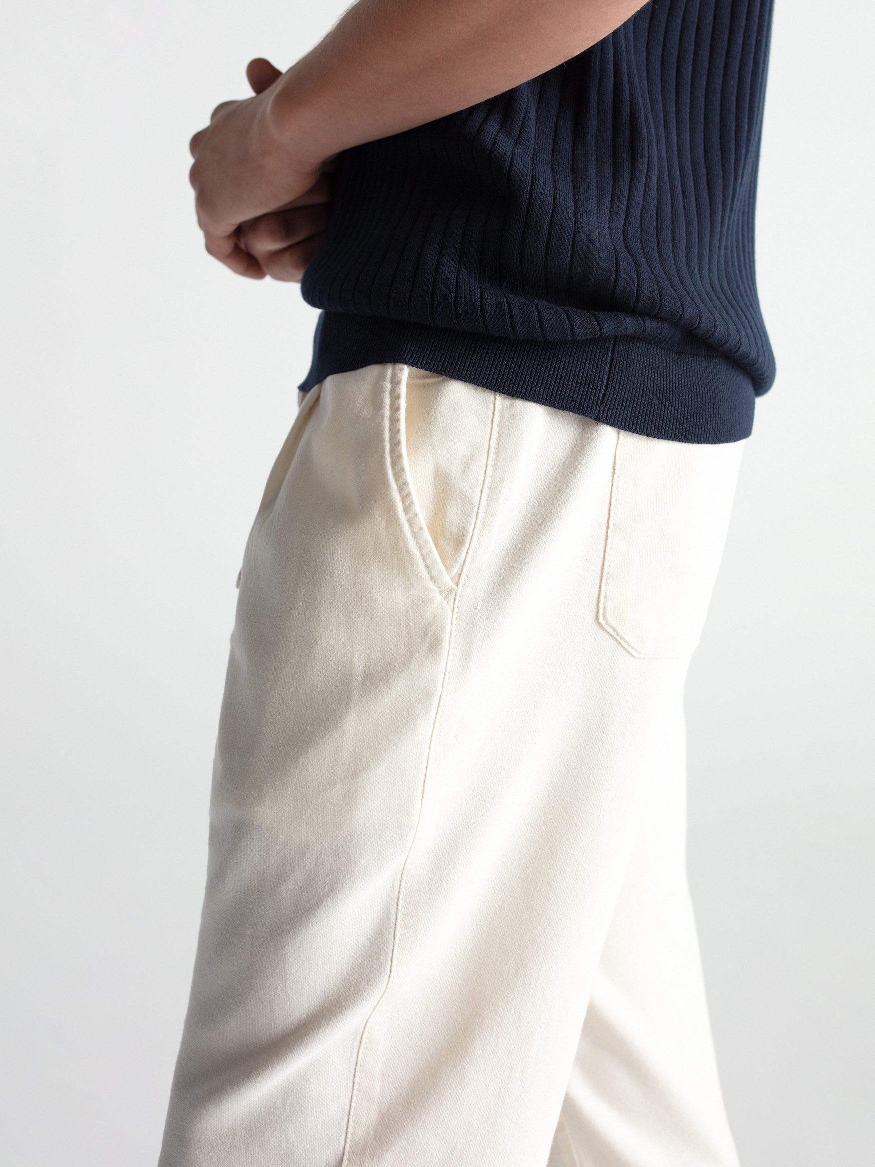 Pantalón lino recto