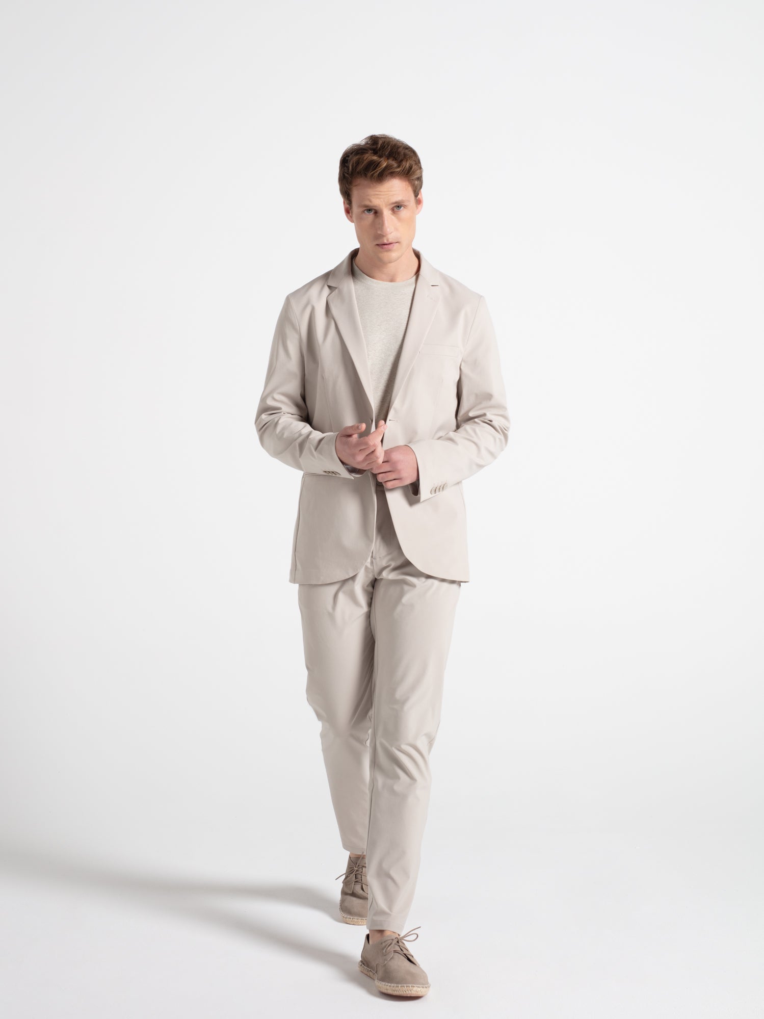 Pantalón técnico tejido cuadrillé pinzas