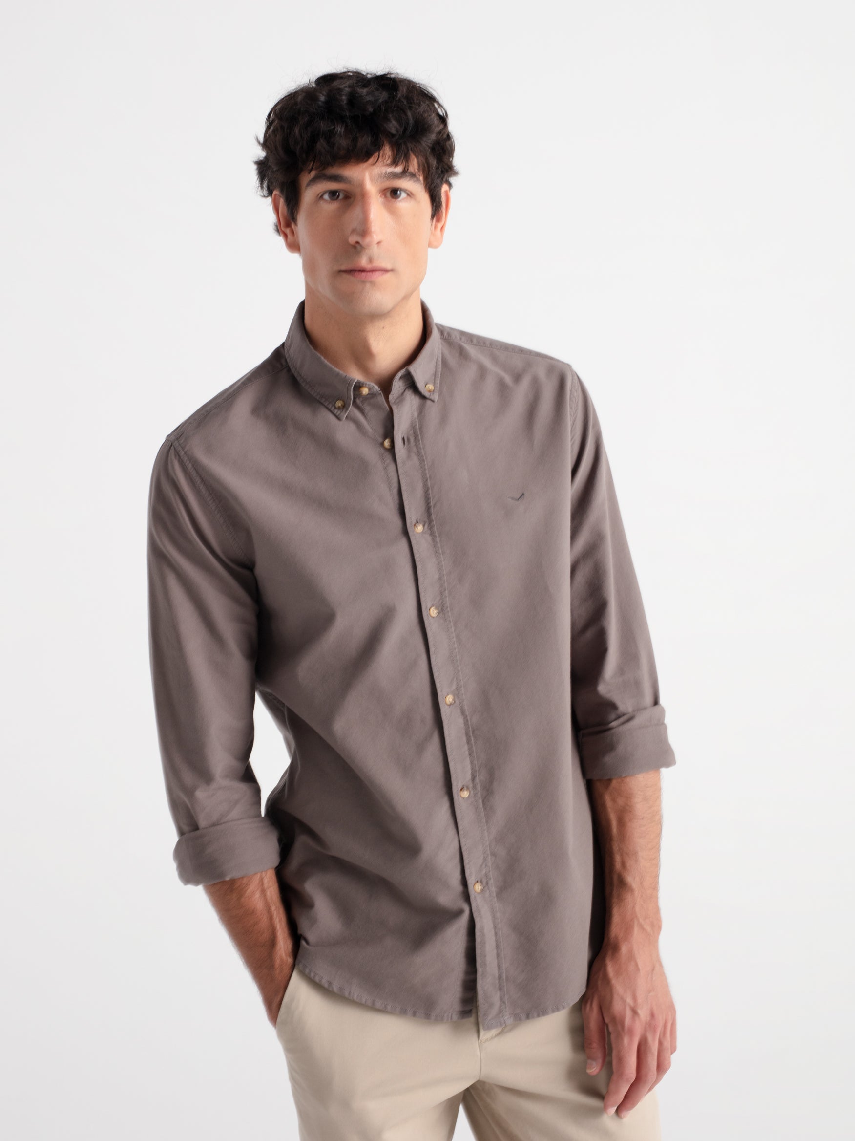 Camisa slim fit oxford algodón