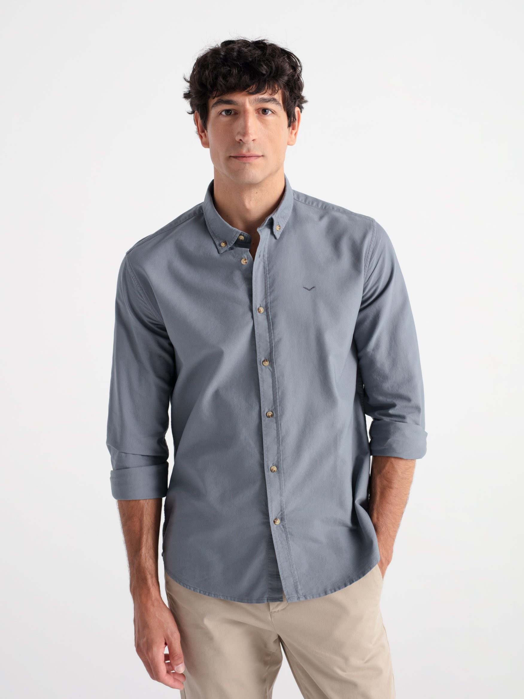 Camisa slim fit oxford algodón