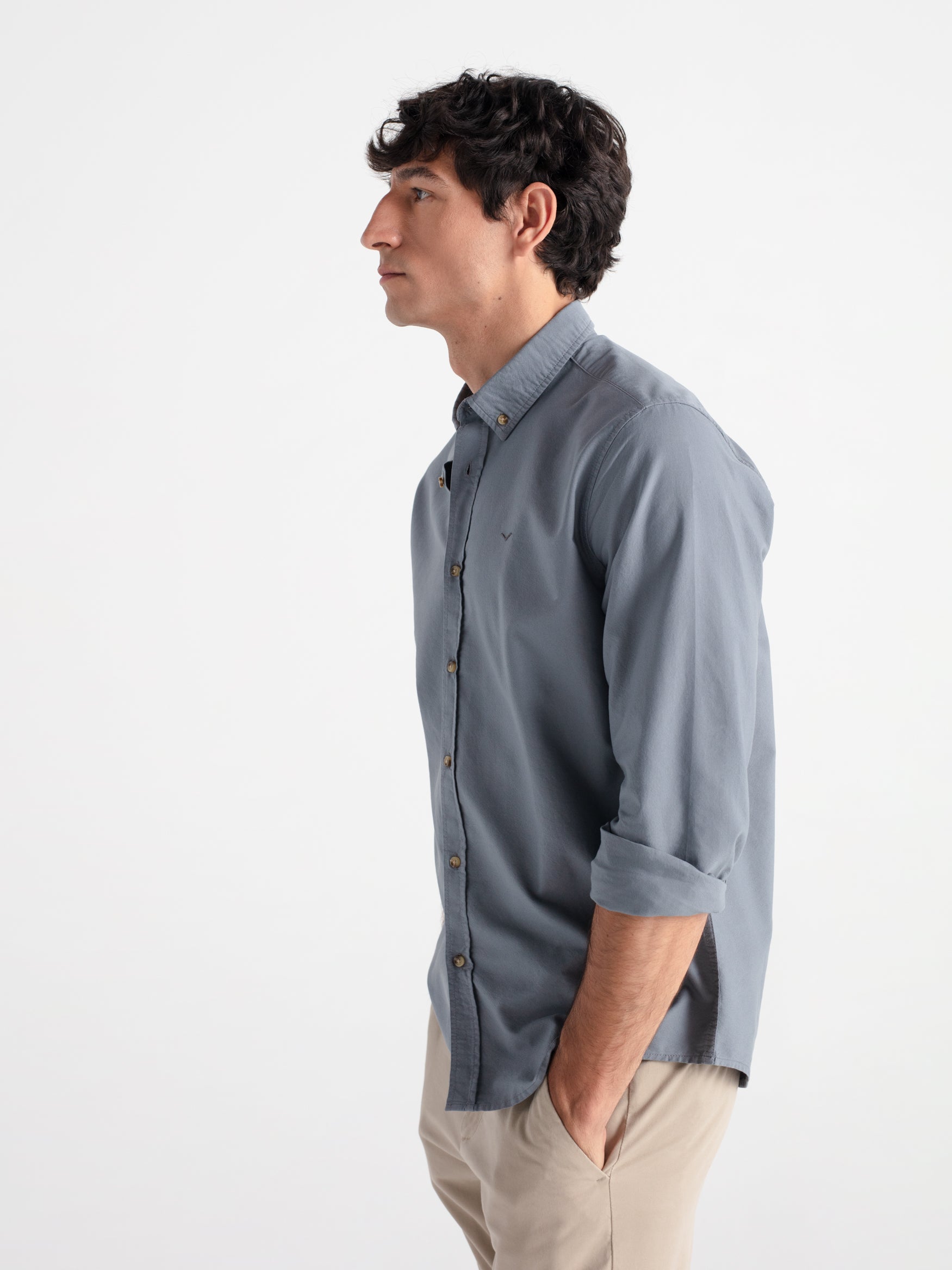 Camisa slim fit oxford algodón