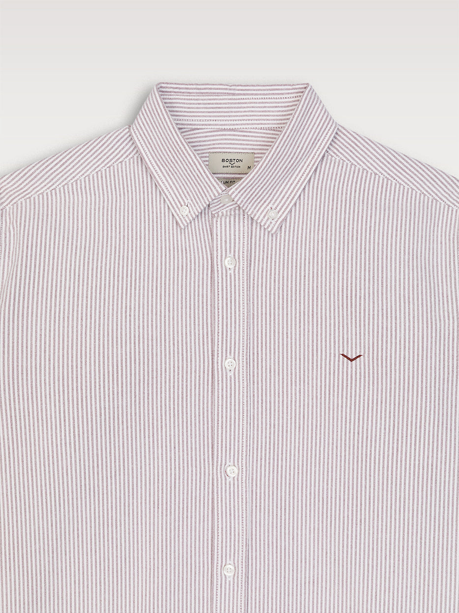 Camisa regular oxford rayas