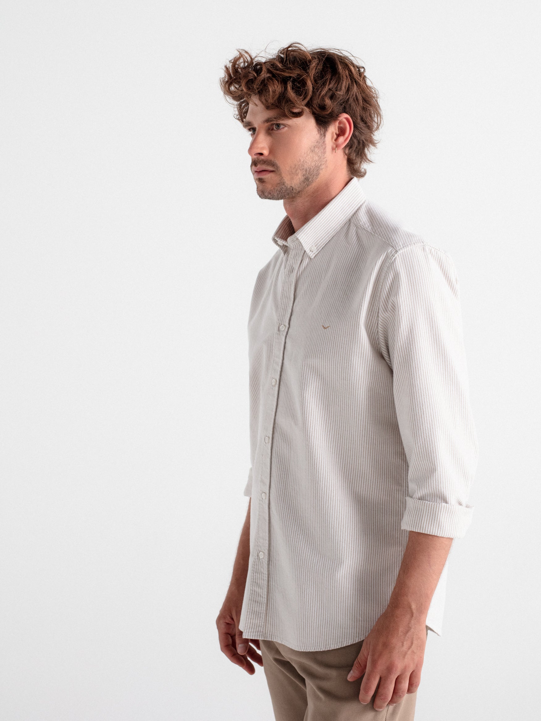 Camisa regular oxford rayas