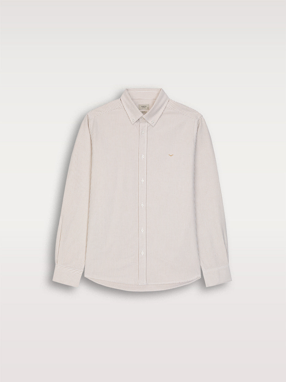 Camisa regular oxford rayas