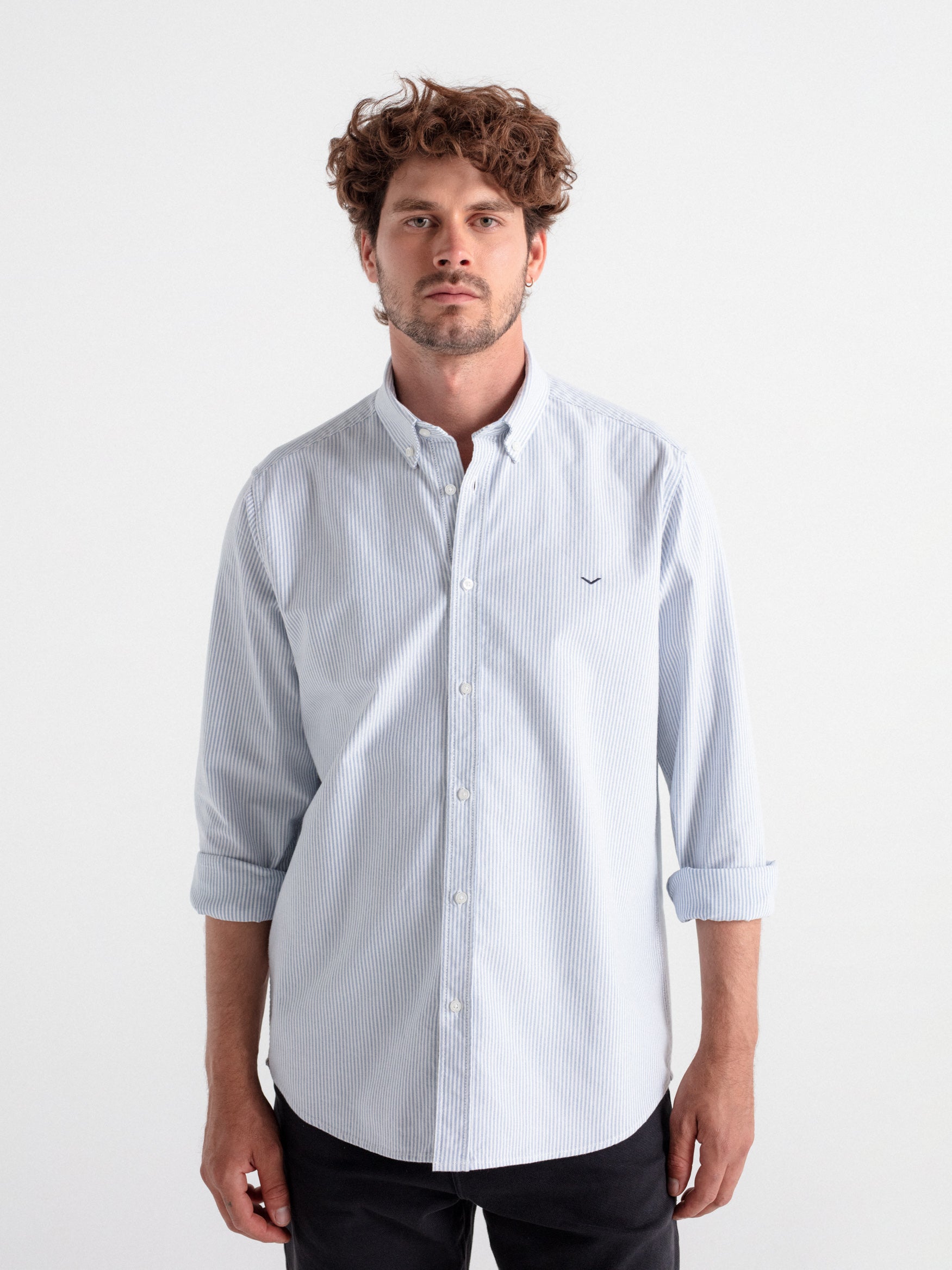 Camisa regular oxford rayas