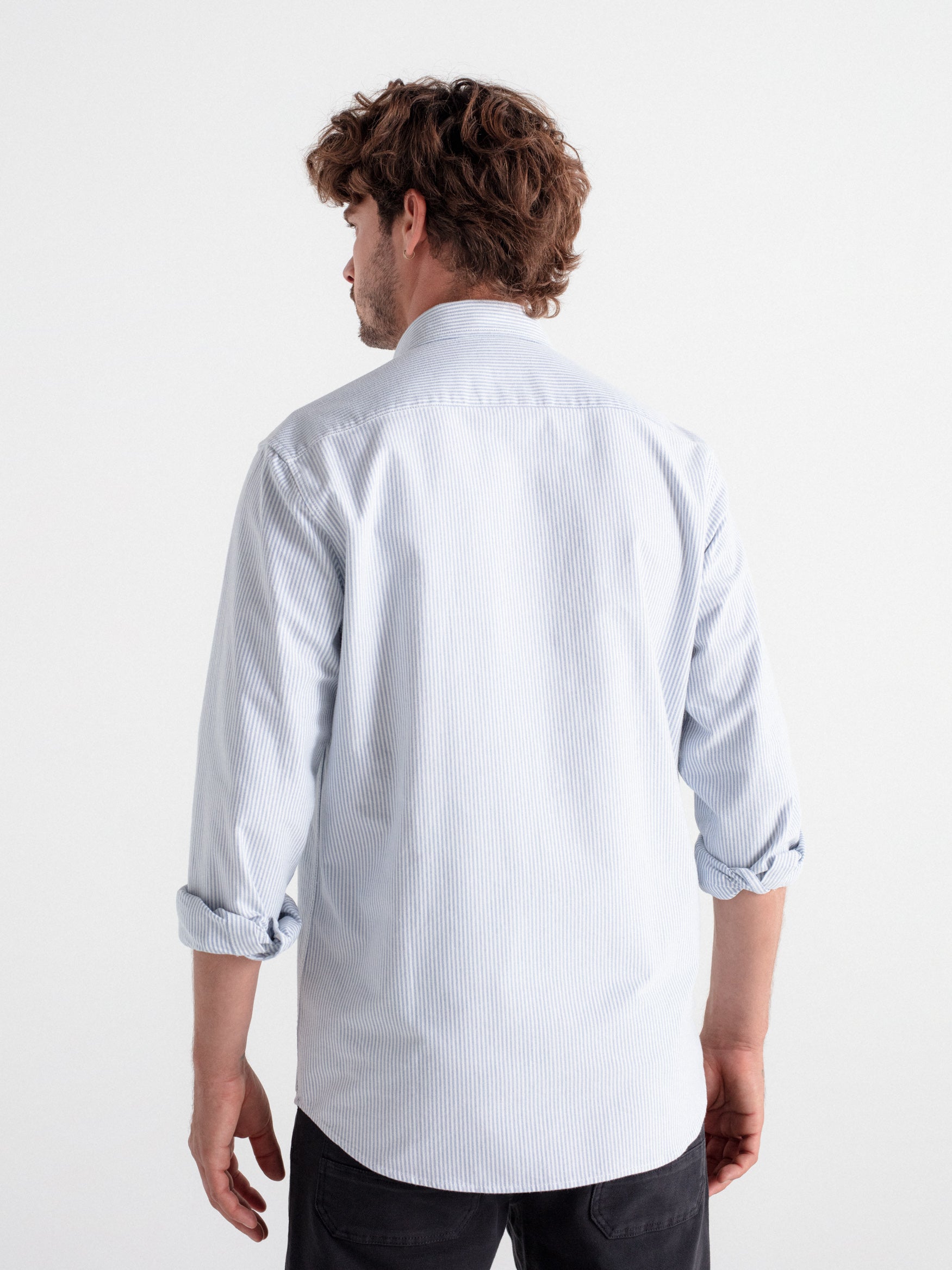 Camisa regular oxford rayas