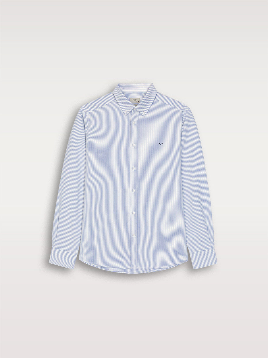 Camisa regular oxford rayas