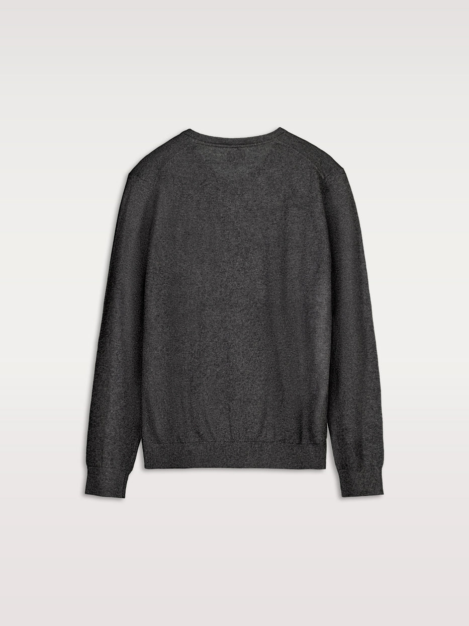 Jersey con cashmere cuello pico