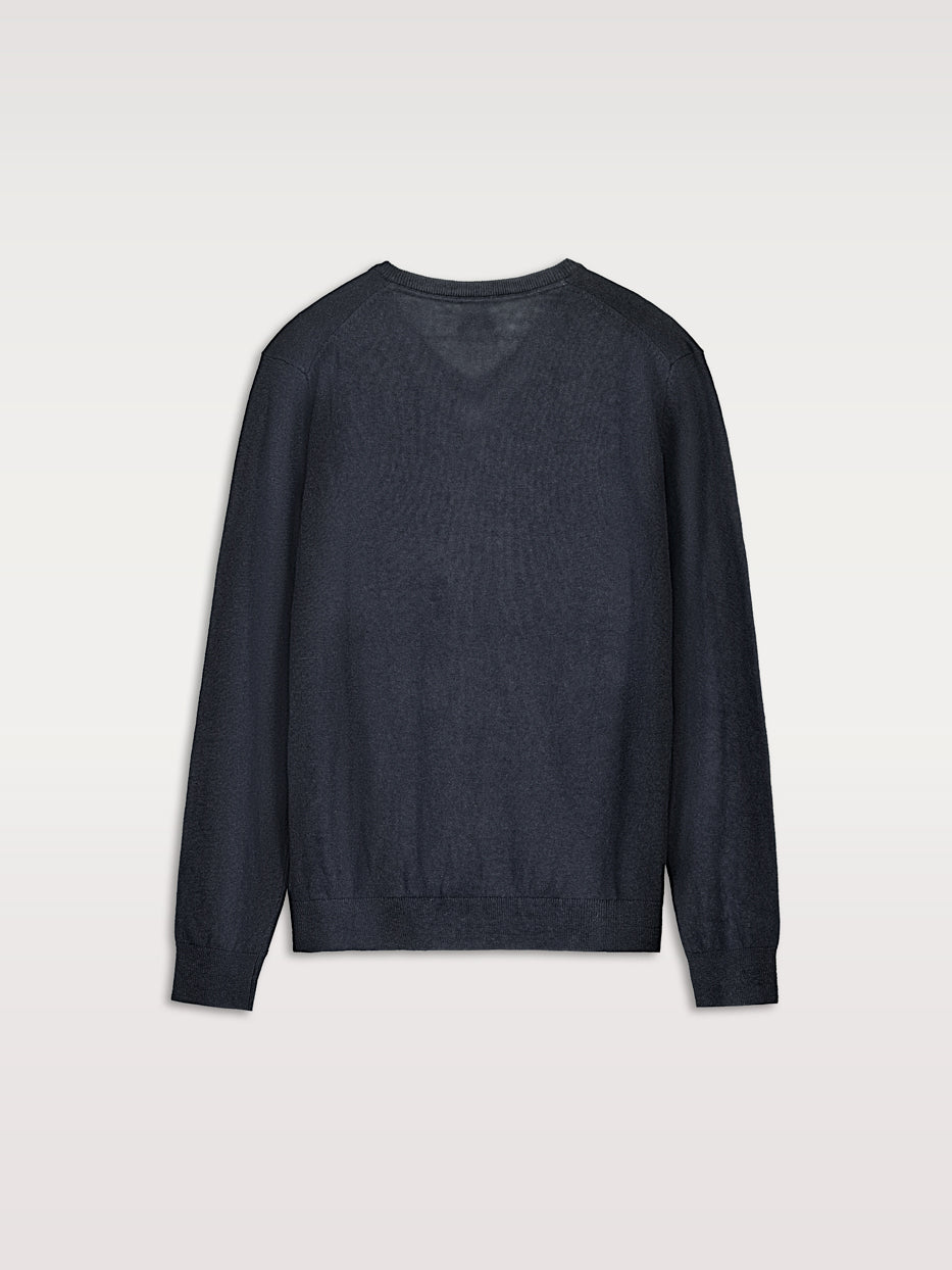 Jersey con cashmere cuello pico
